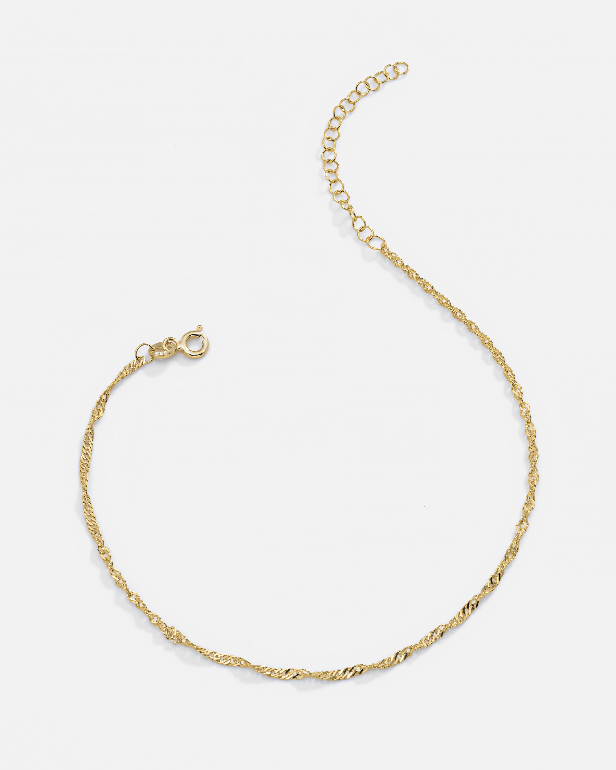 Silver Singapore Anklet - Gold