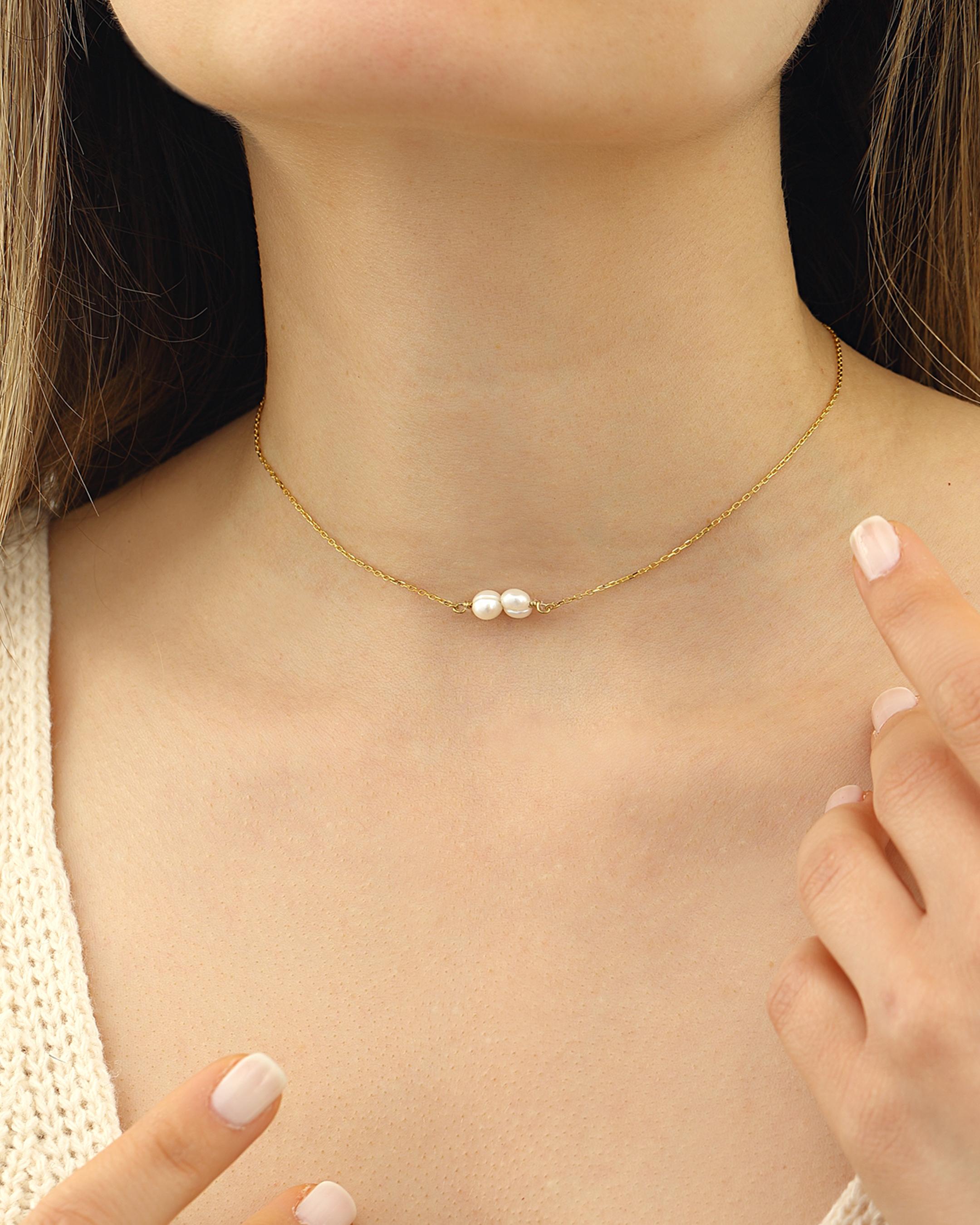 Choker Silver Pearl Necklace