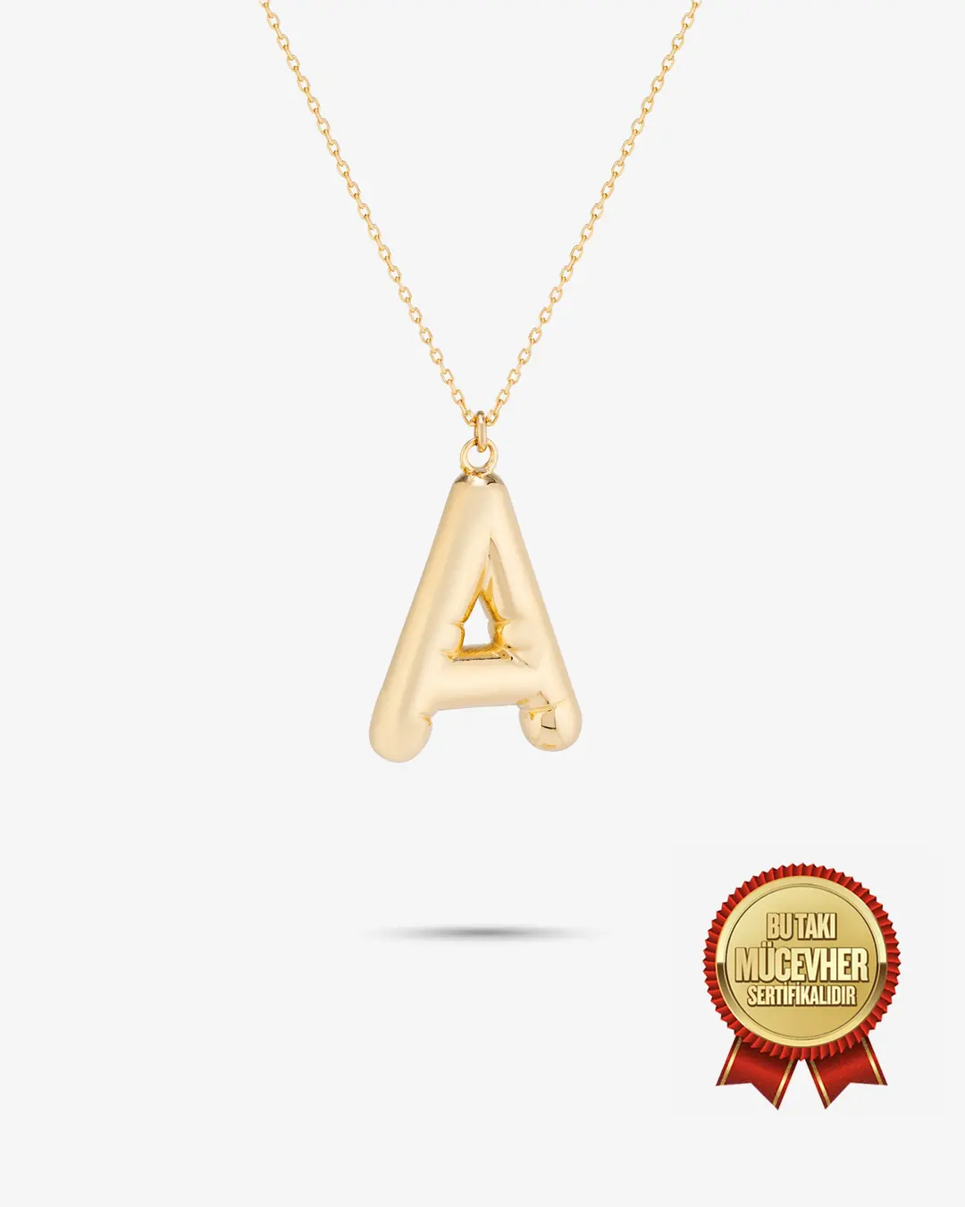 14 K Gold Balon Initial Necklace