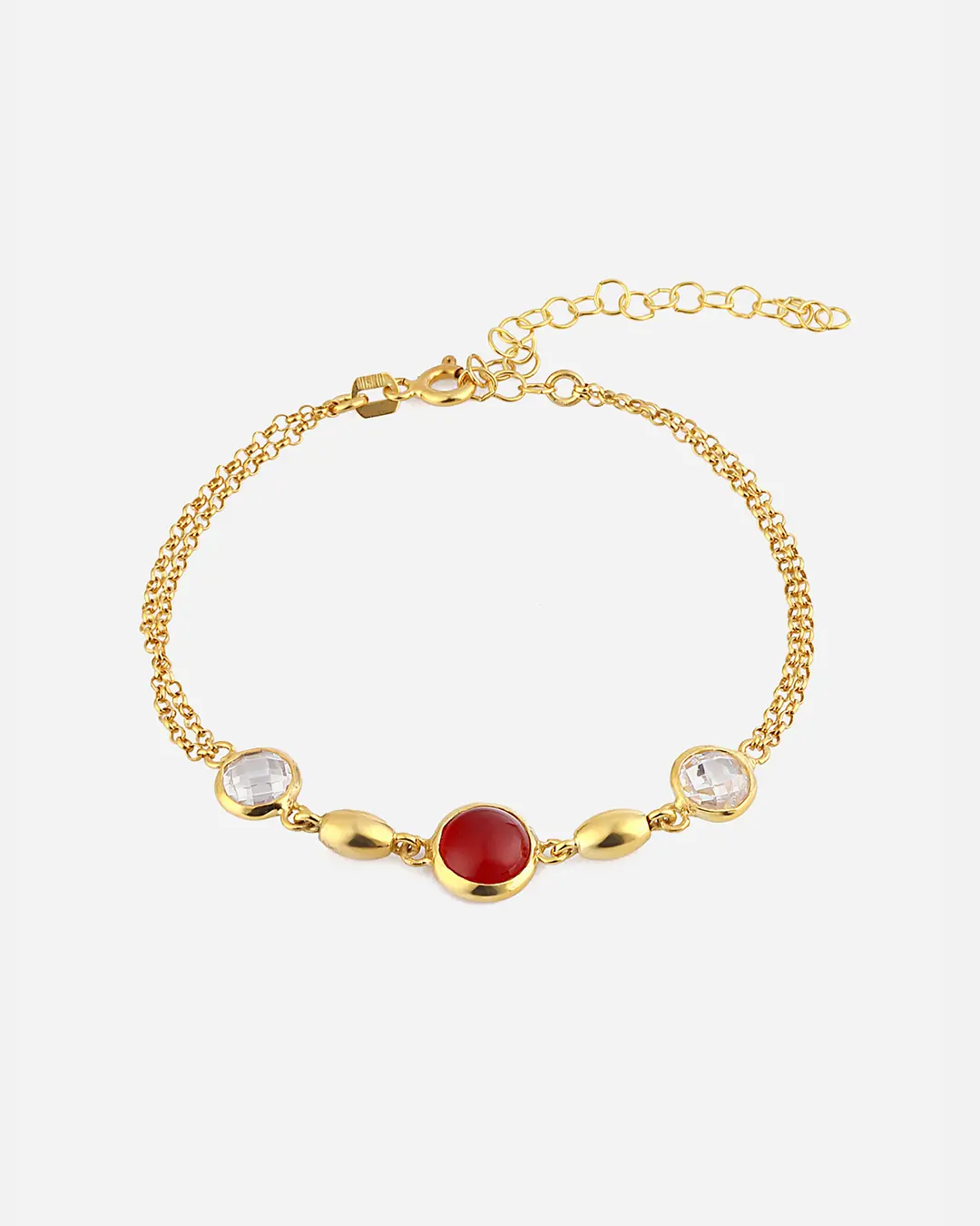 Lal Stone-set Silver Bracelet