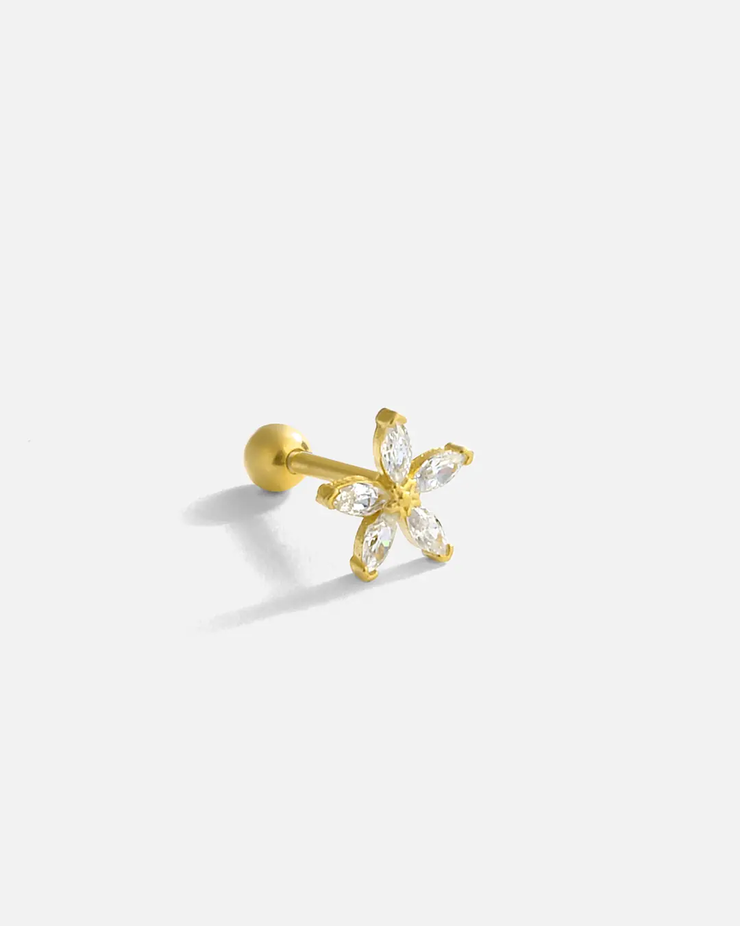 Flower Silver Tragüs Cartilage Earrings