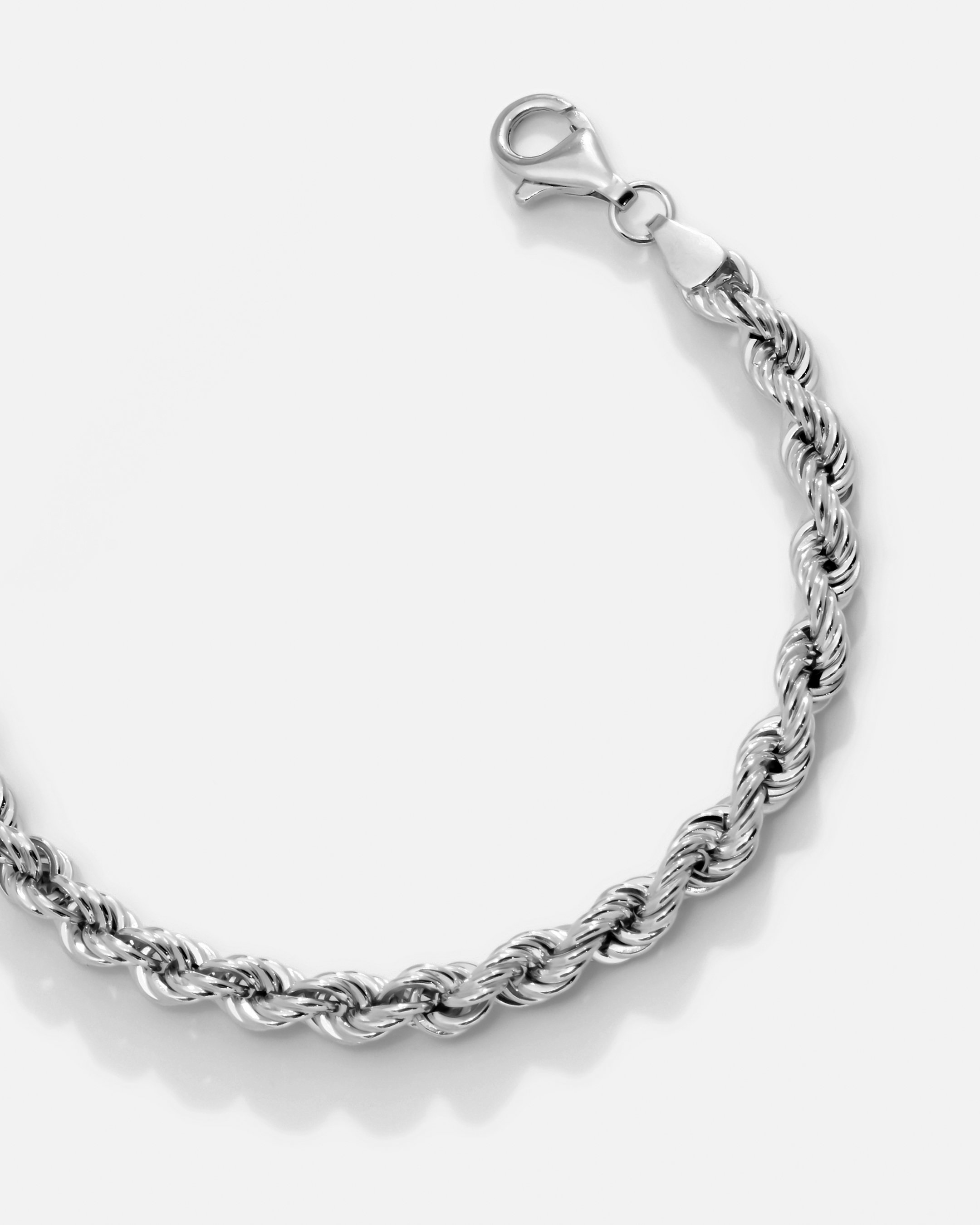 Silver Burma Bracelet - White Gold