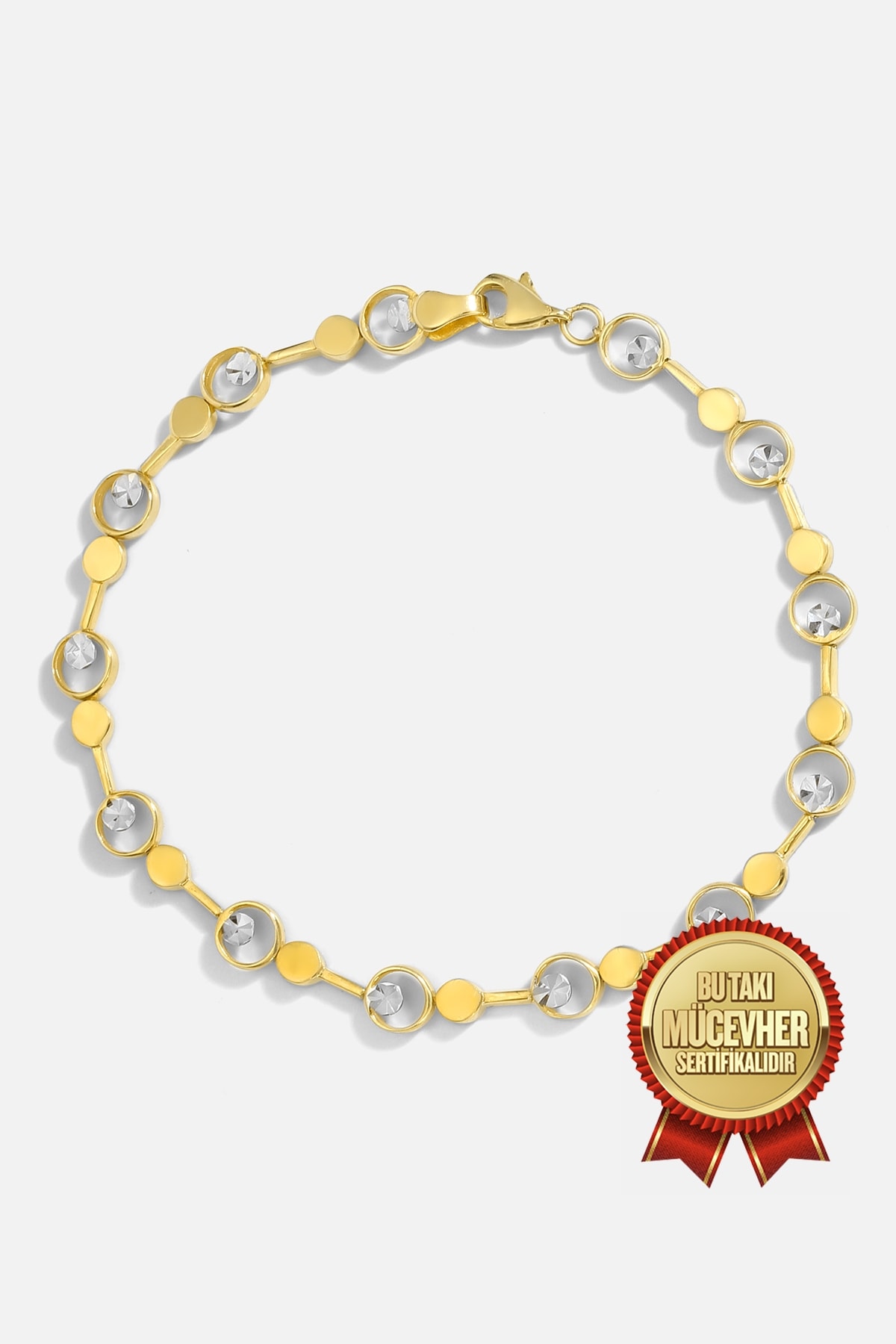 Mikron Altın Kaplama Gümüş Tasarım Bileklik