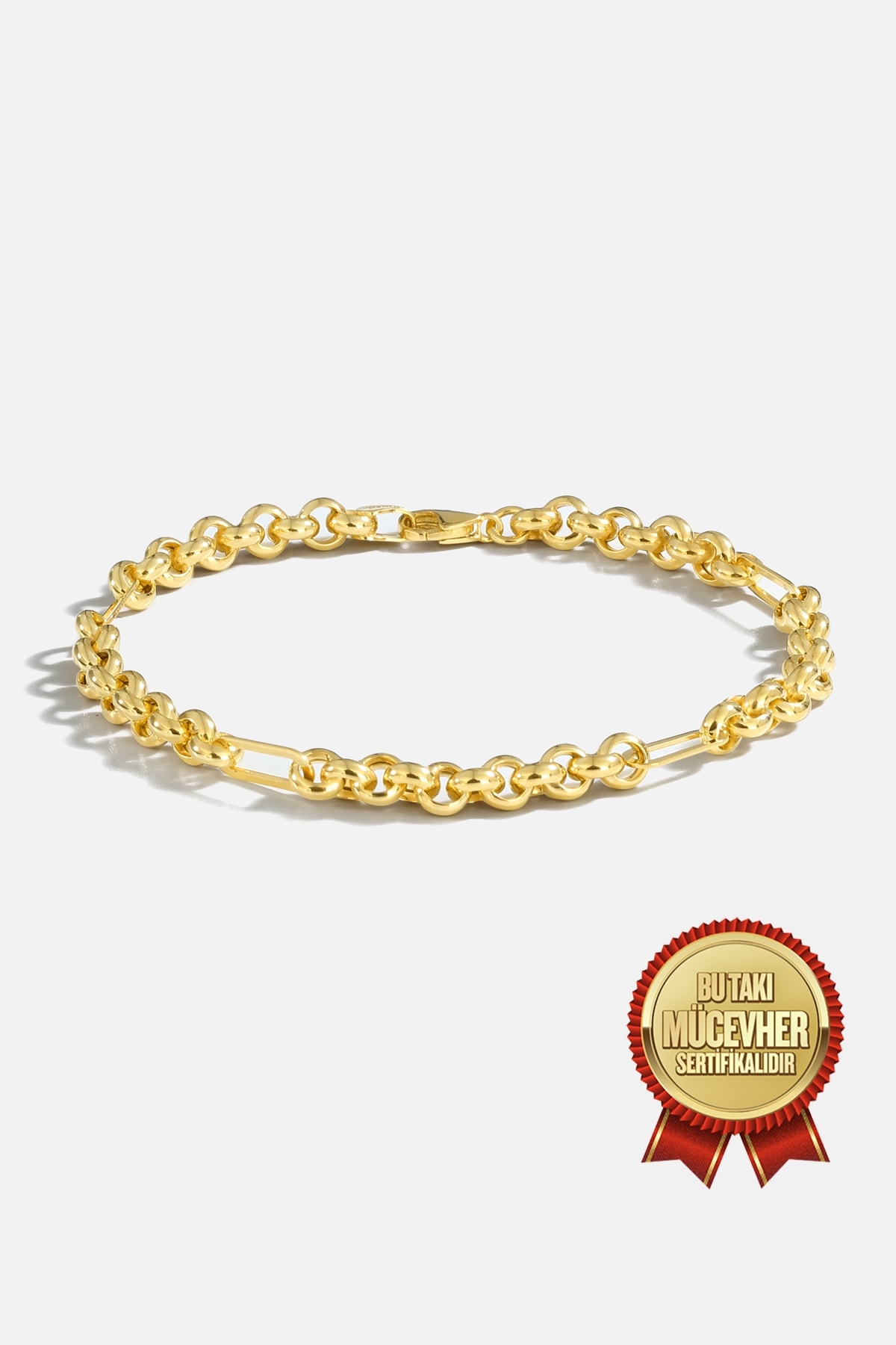 Mikron Altın Kaplama Gümüş Doge Bileklik