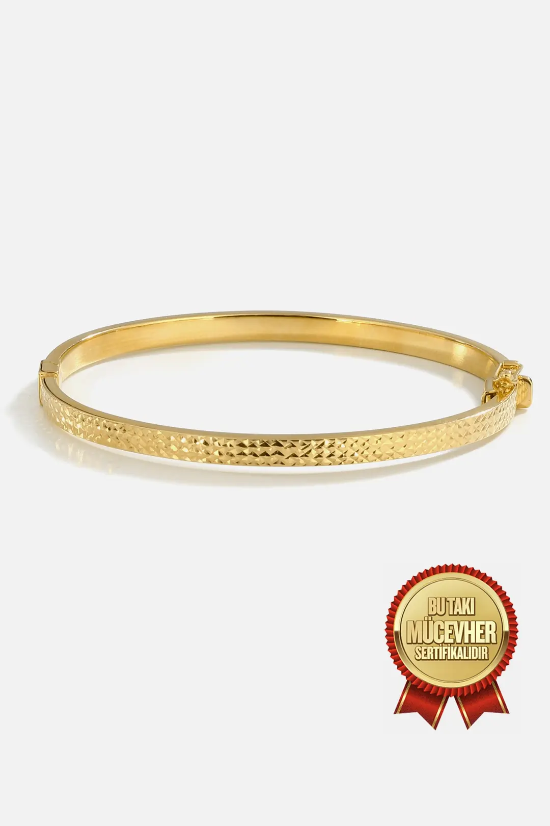 Mikron Gold Plated Silver Kesme Cuff