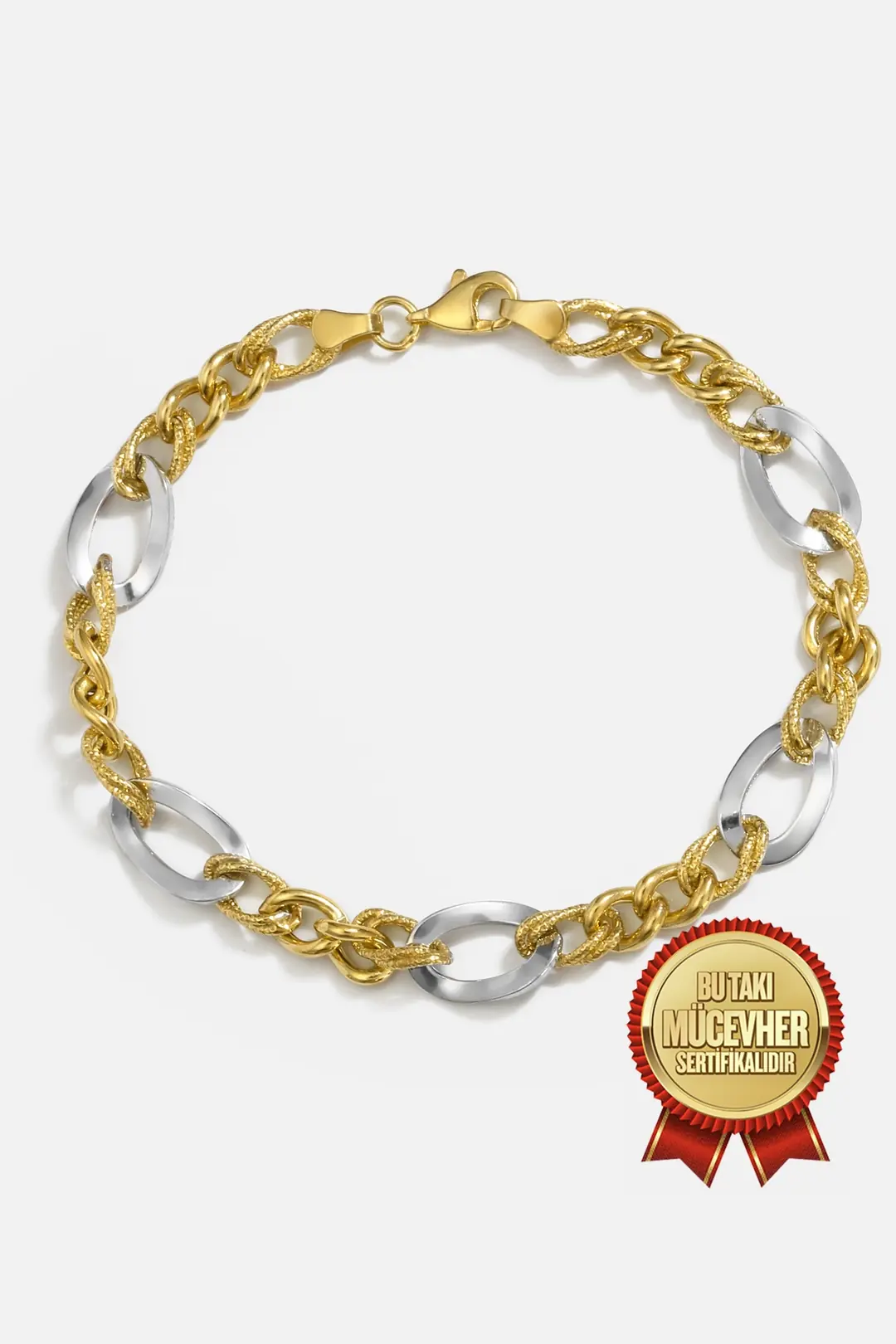 Mikron Gold Plated Silver Hallow Bracelet