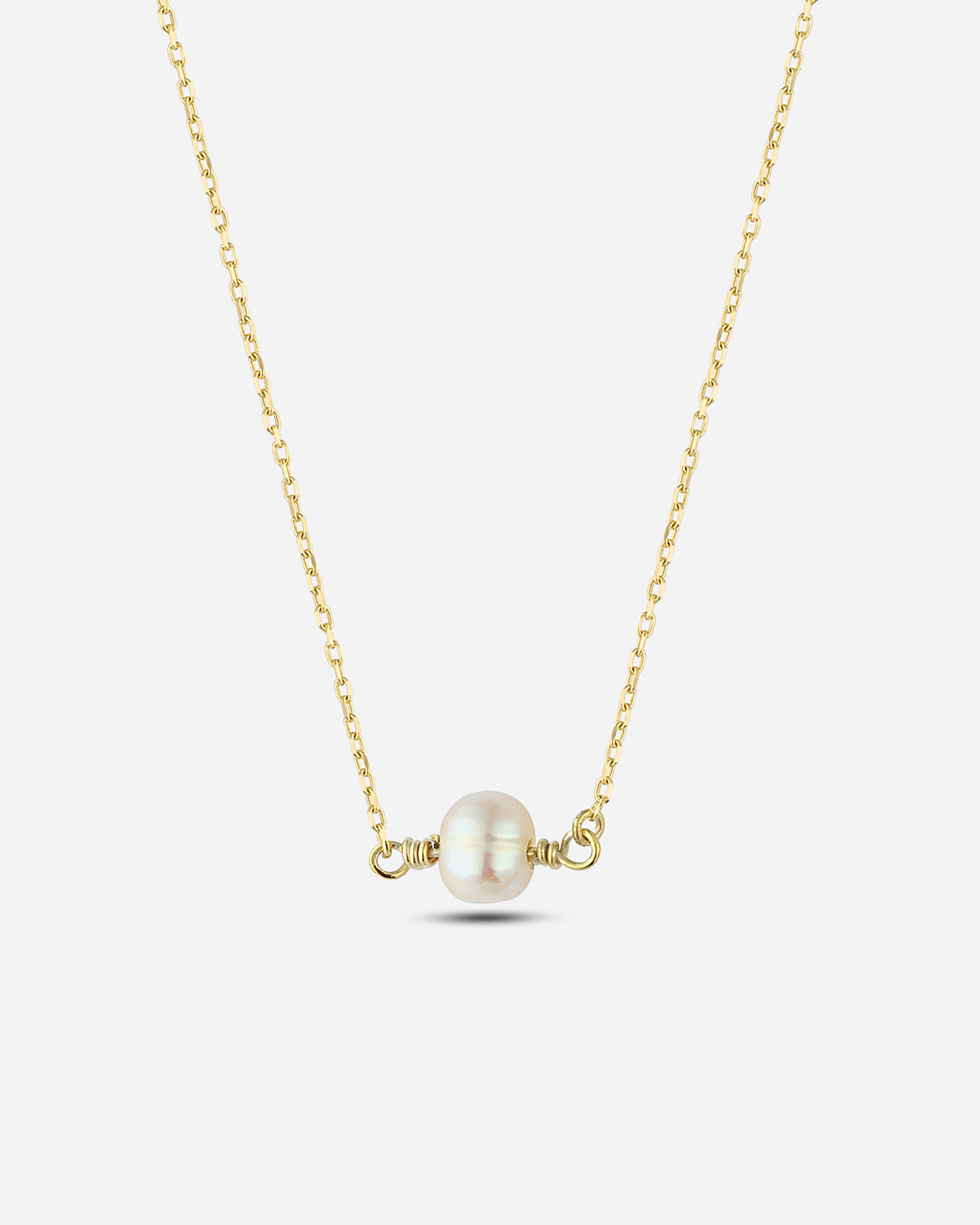 Choker Silver Pearl Necklace - Gold