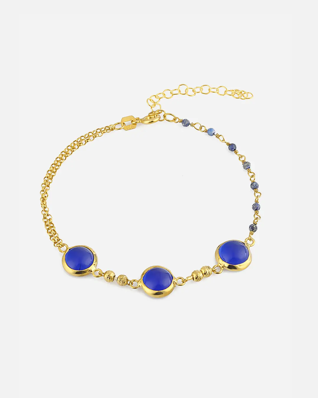 Lapis Stone-set Silver Bracelet