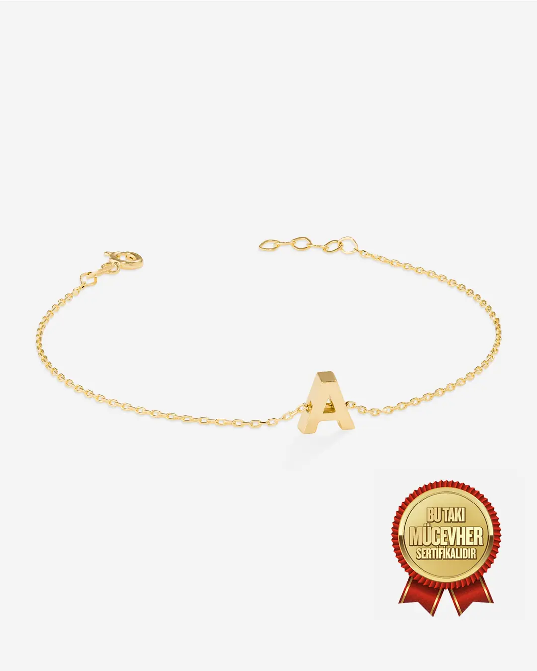 14 K Gold İkon Letter Bracelet
