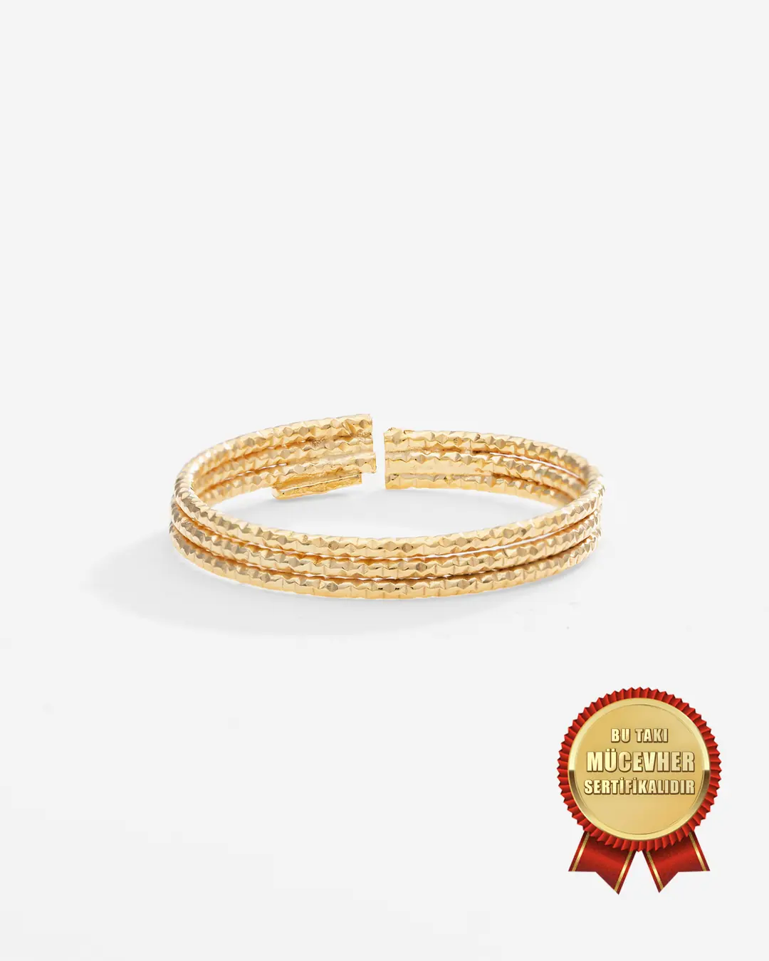 Mikron Gold Plated 925 K Silver Italian Argento Milano Triple Acur Ring