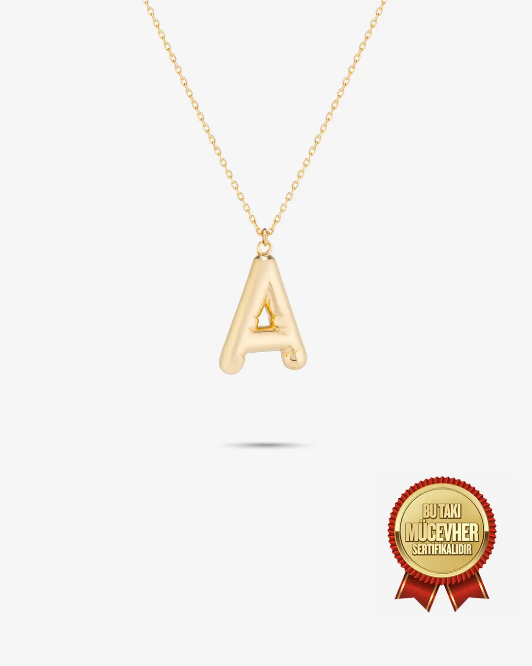 14 K Gold Initial Balon Necklace
