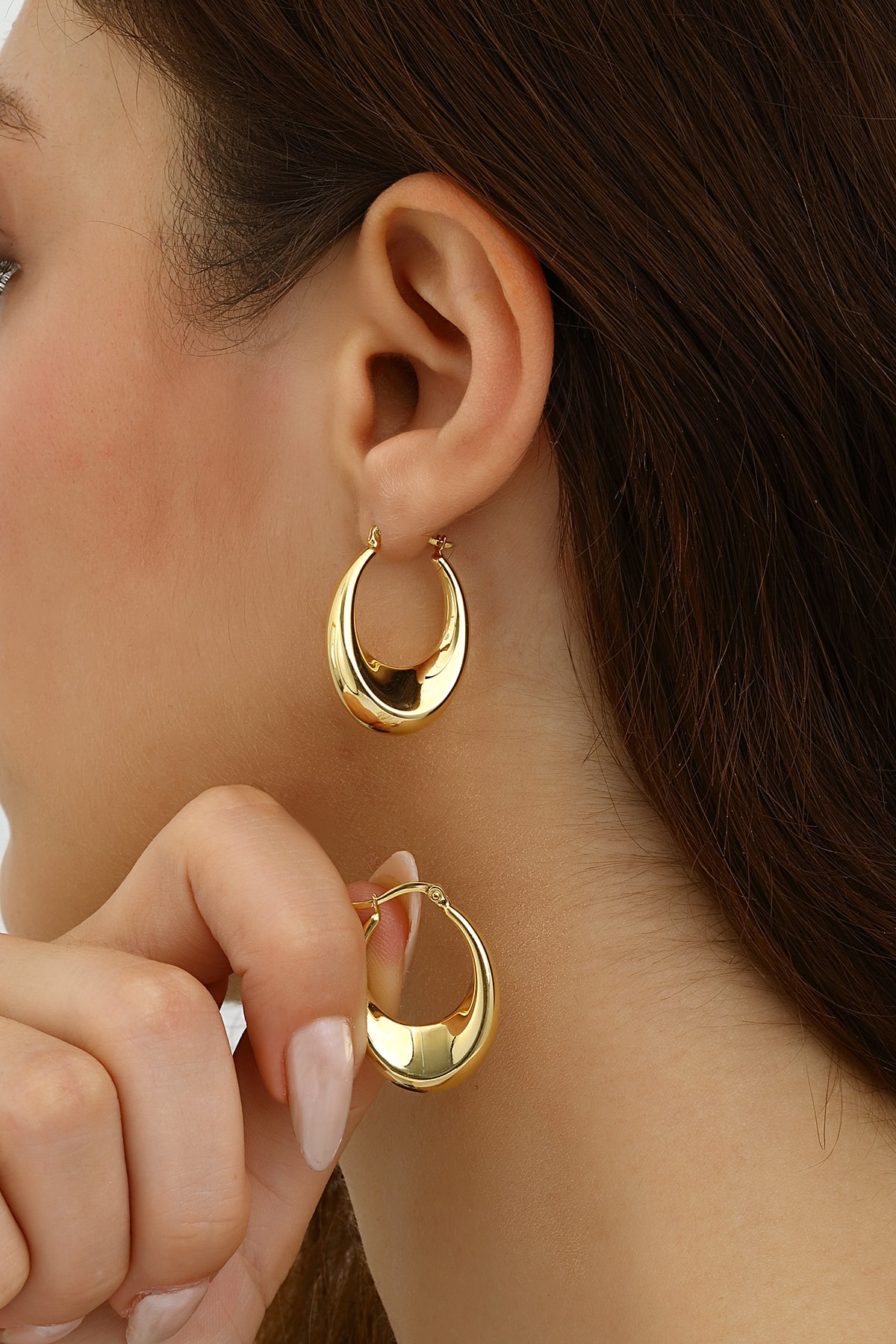 Mikron Altın Kaplama Tasarım Gümüş Küpe