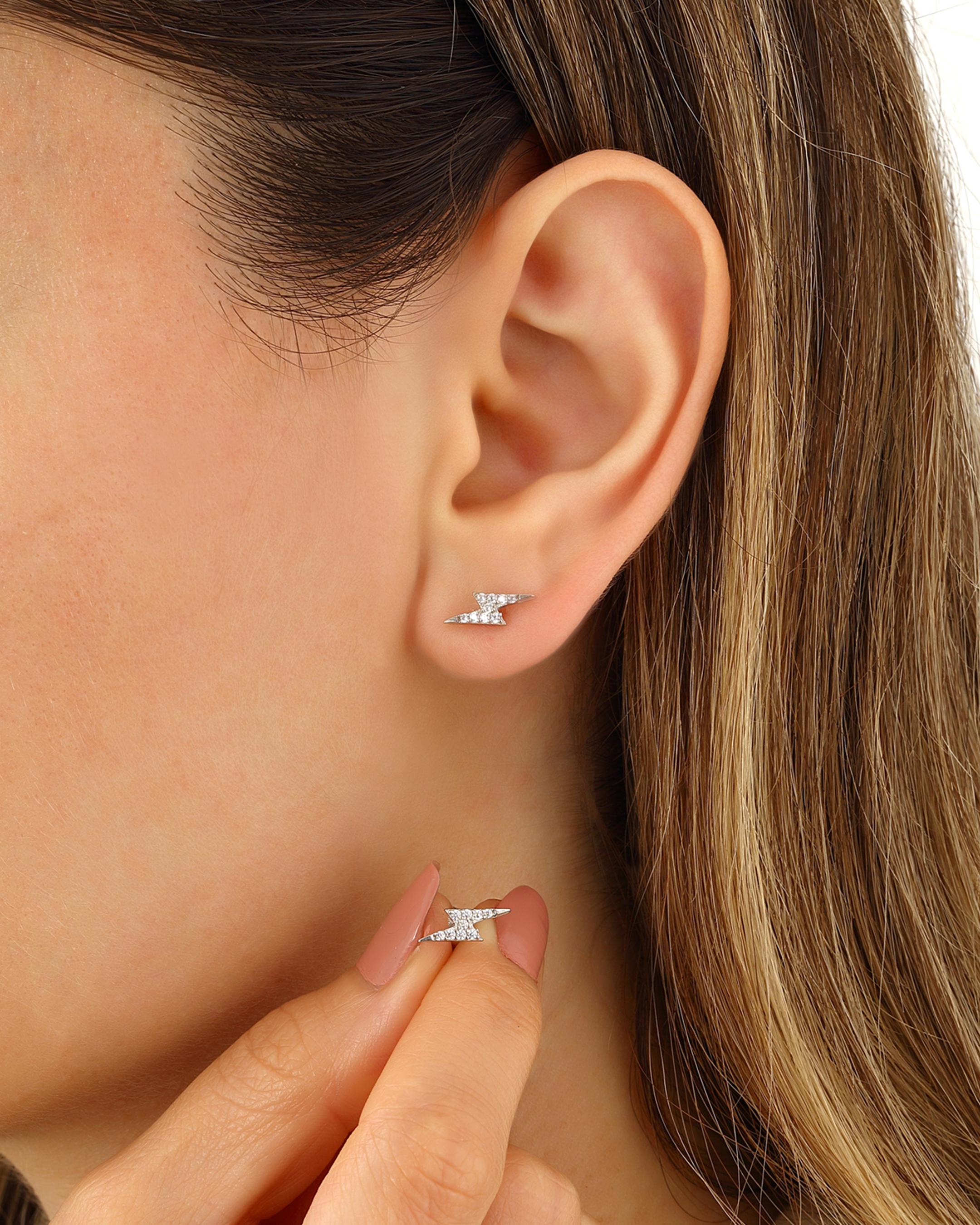 Boucles d'oreilles foudre en argent