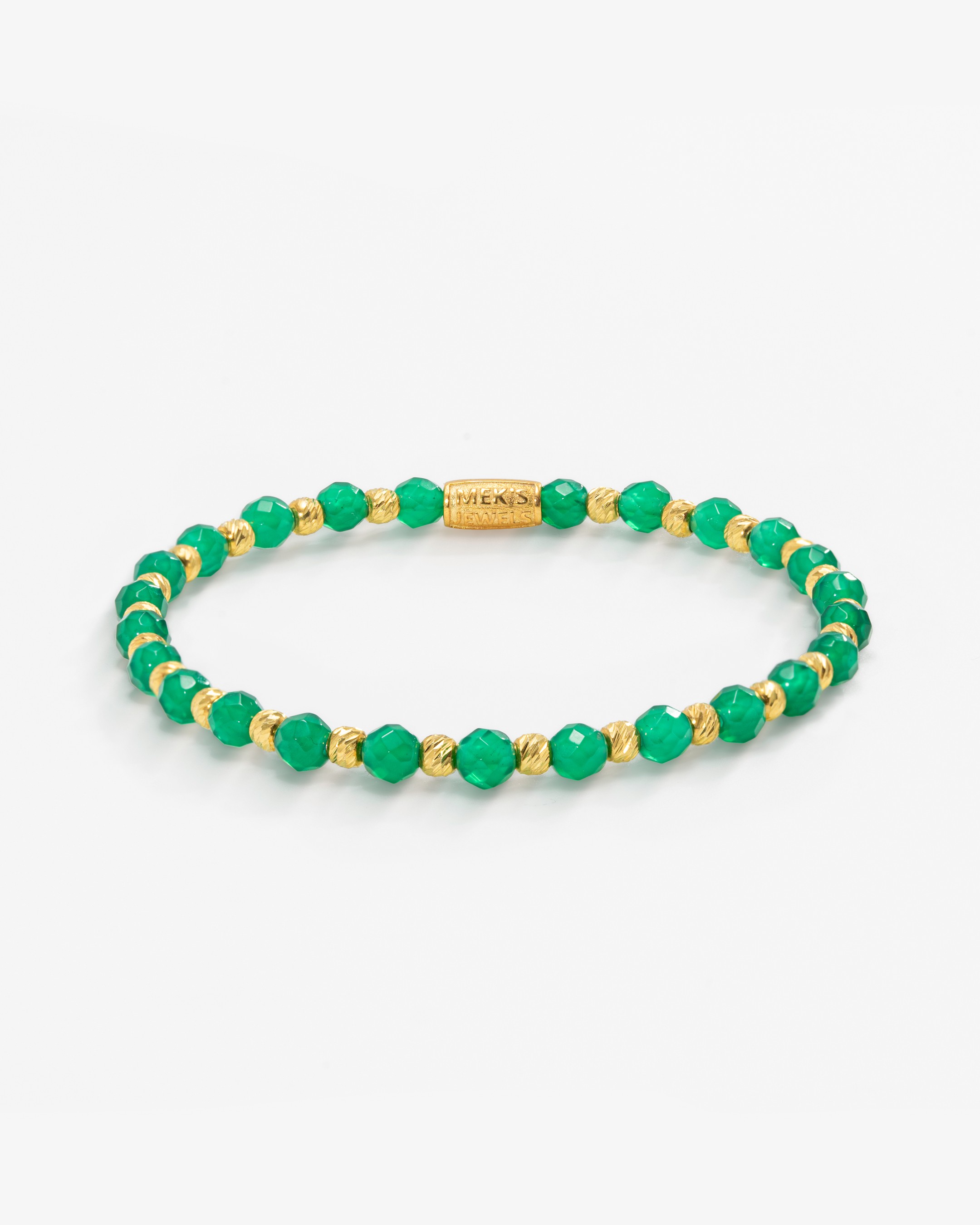 Bracelet en argent avec agate verte de 10,65 carats - Or