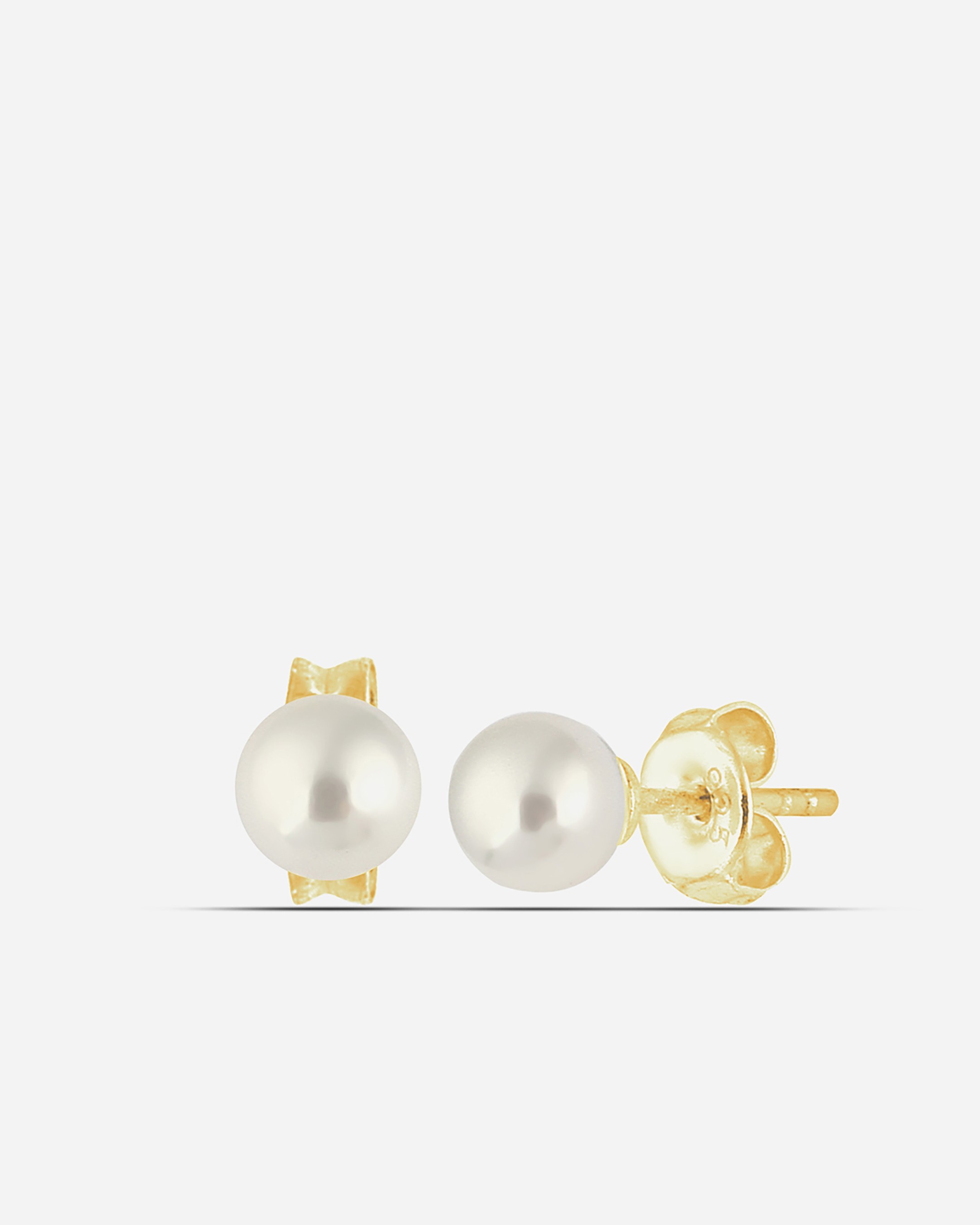 Silver Pearl Earrings - Gold