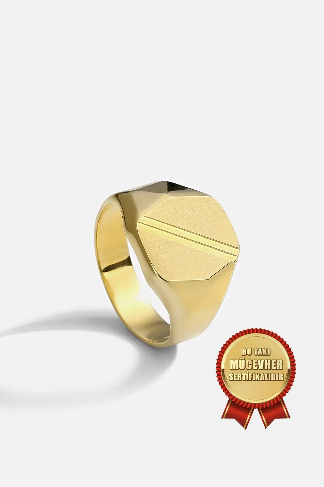 Mikron Gold Plated 925 K Silver Men's Ring