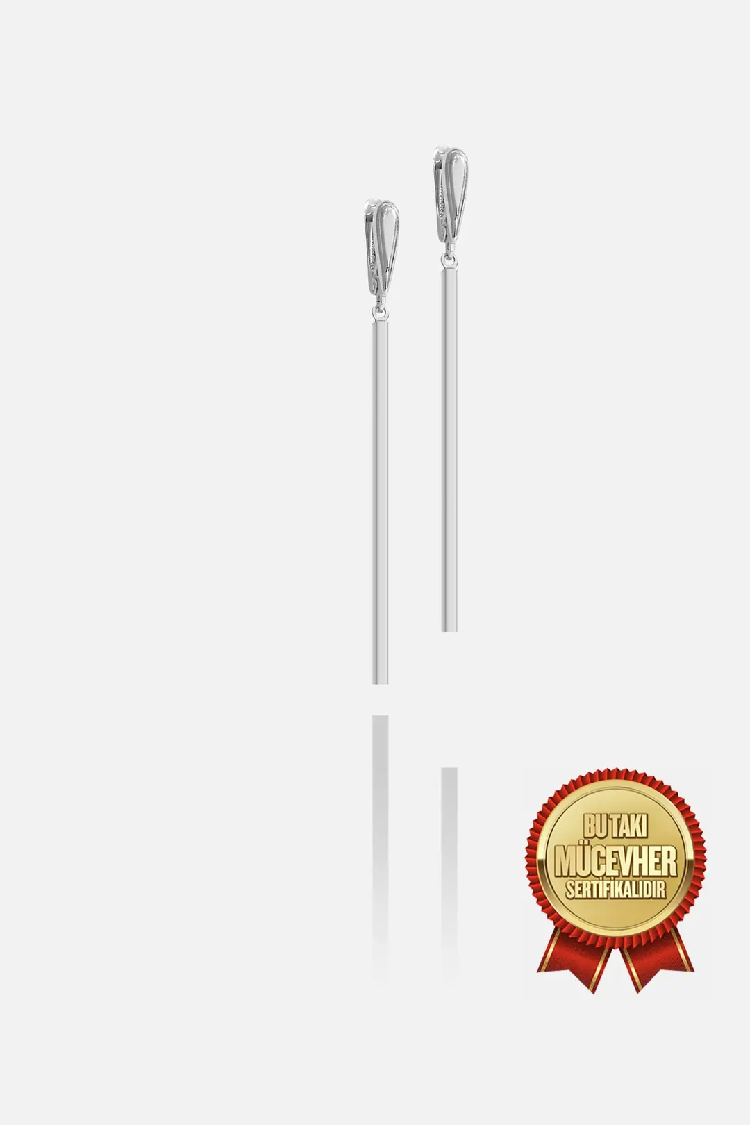 Mikron Gold Plated Silver Çubuk Earrings