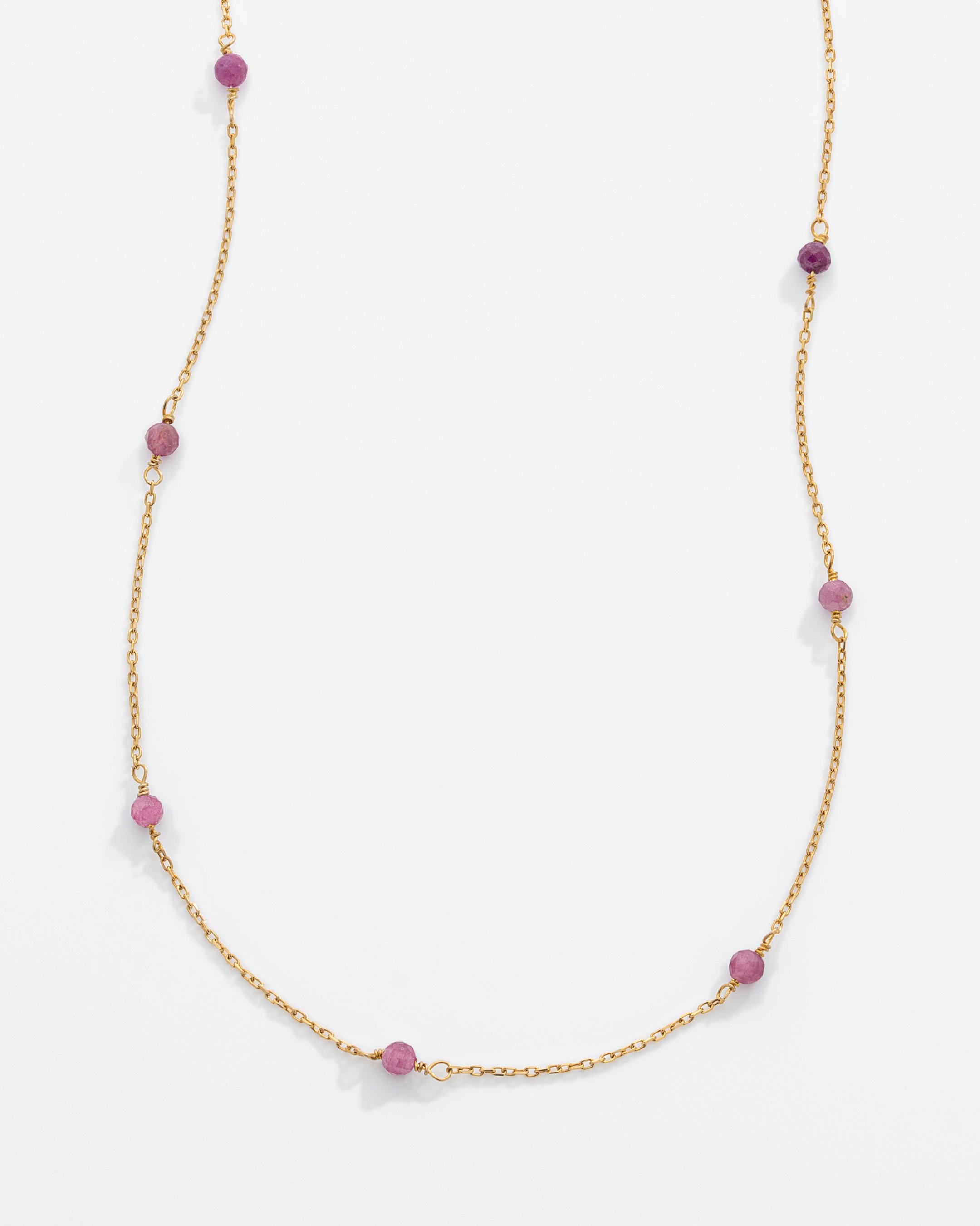 Collier en argent de 1,7 carat de tourmaline rose - Or