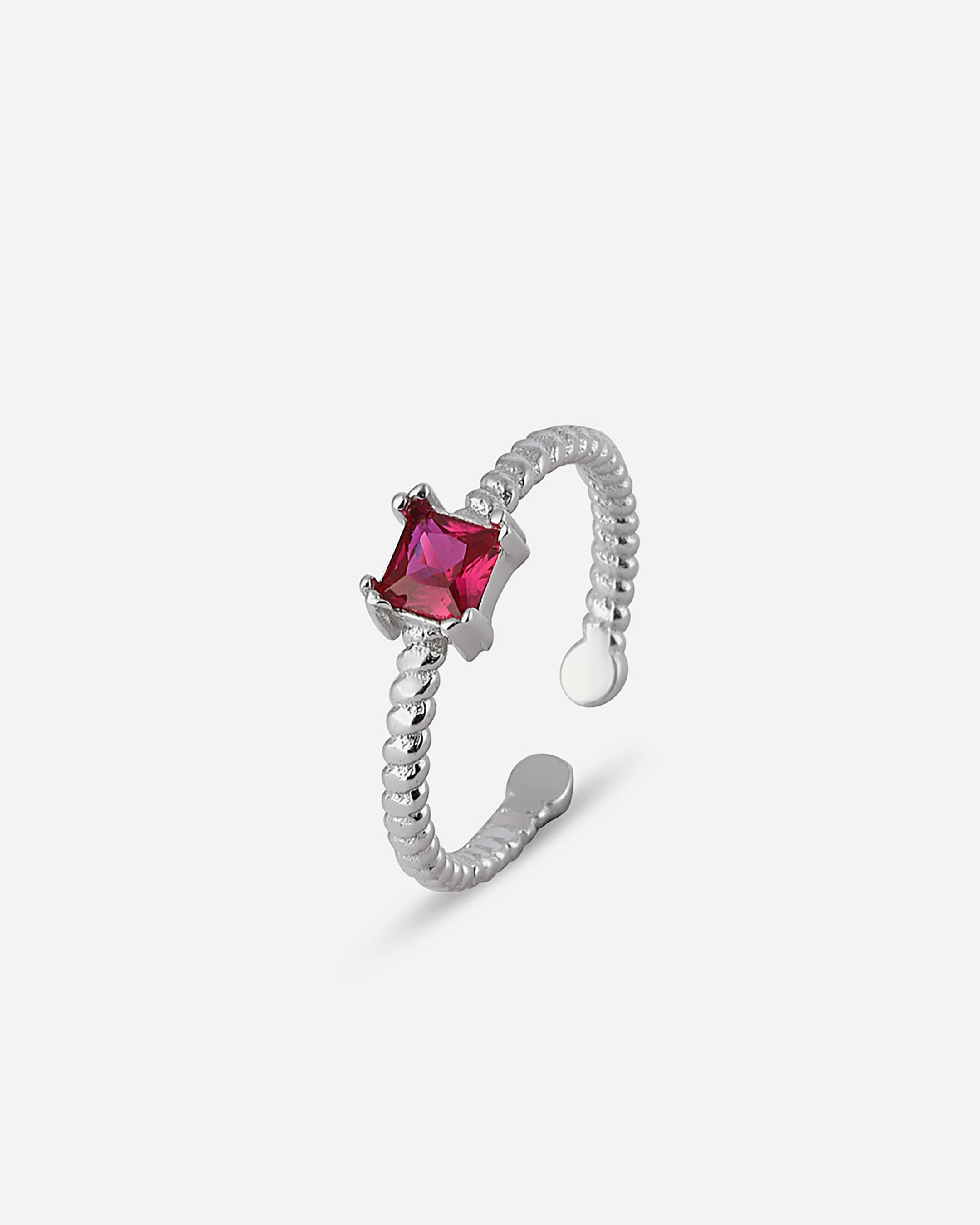 Silver Ring with Ruby Stone