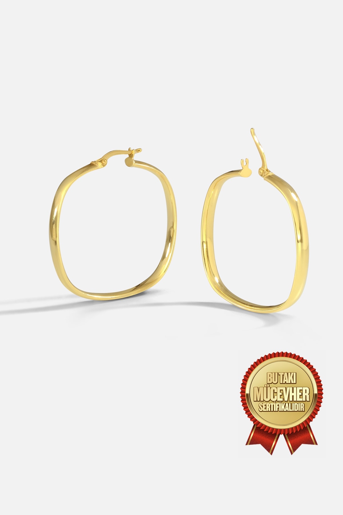 Mikron Altın Kaplama Gümüş Halka Küpe