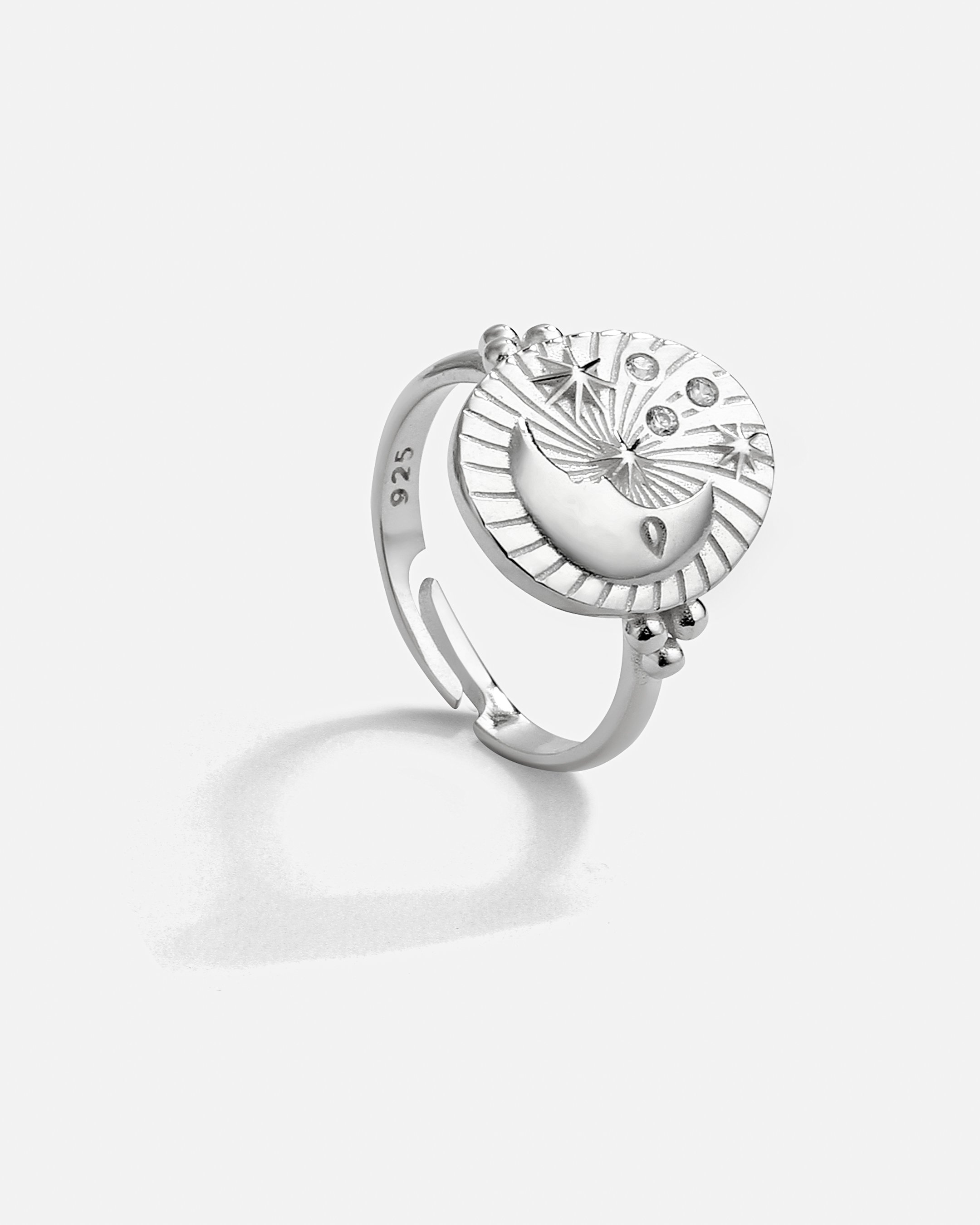 Design Silver Ring - White Gold