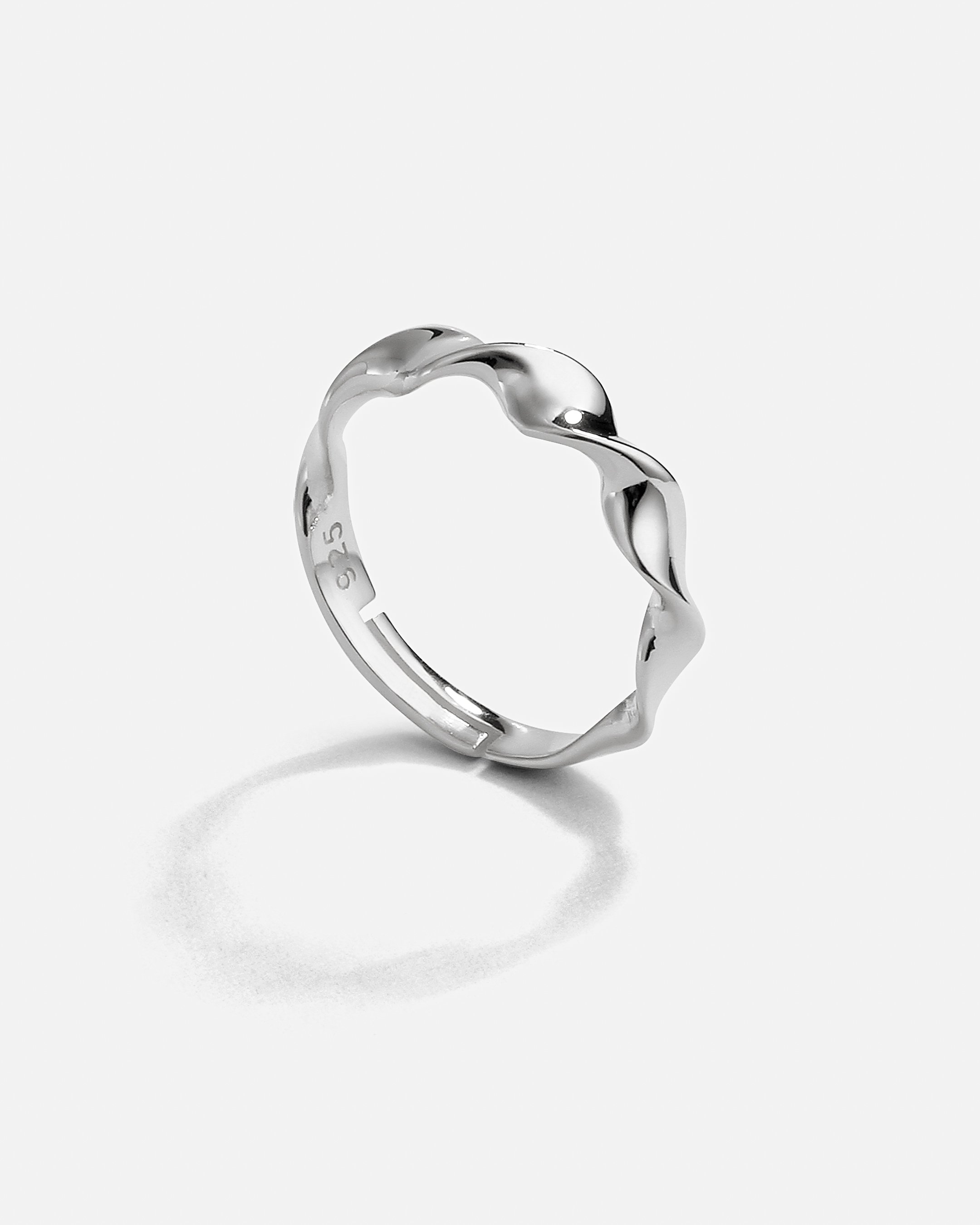 Design Silver Ring - White Gold