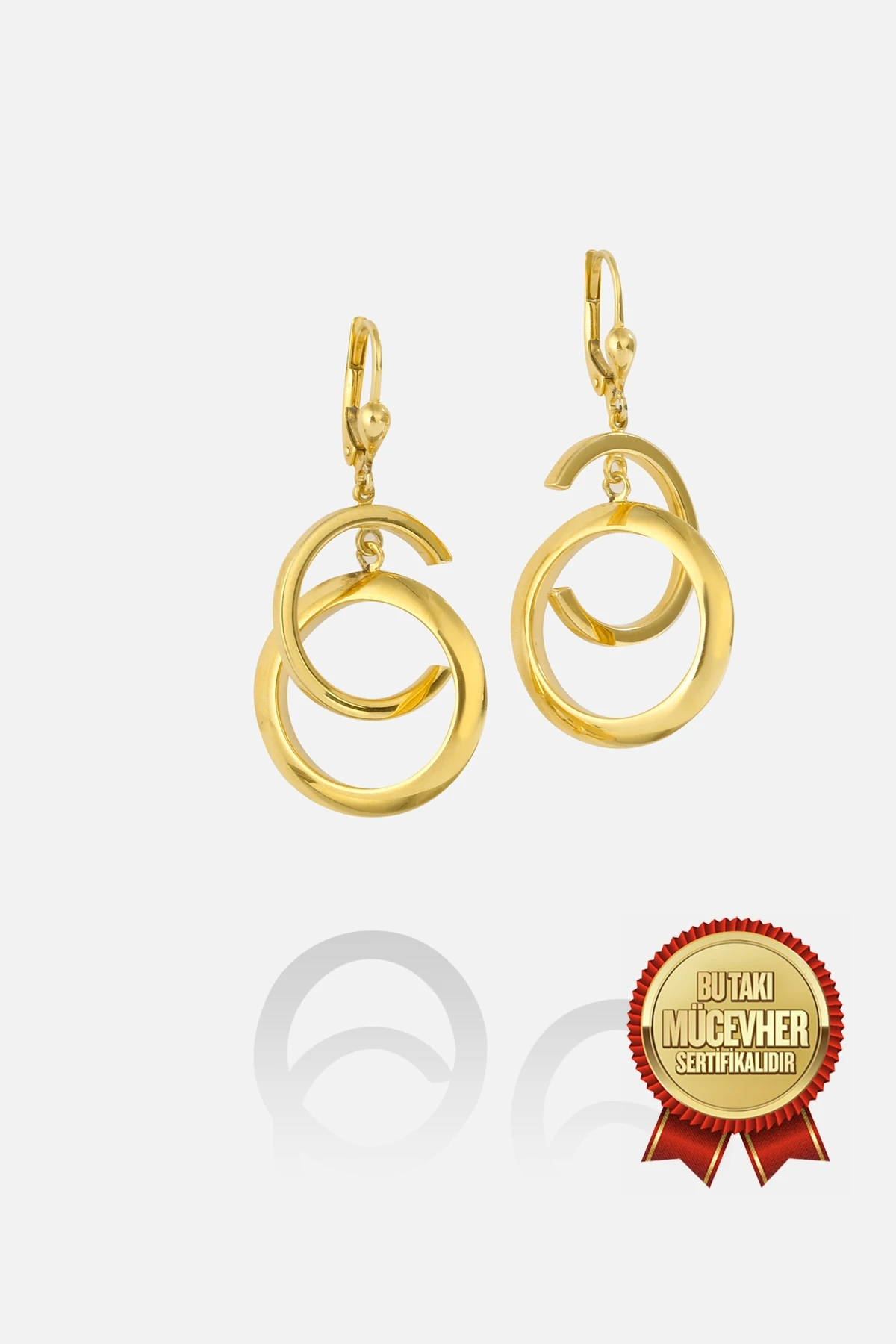 Mikron Altın Kaplama Gümüş Tasarım Küpe