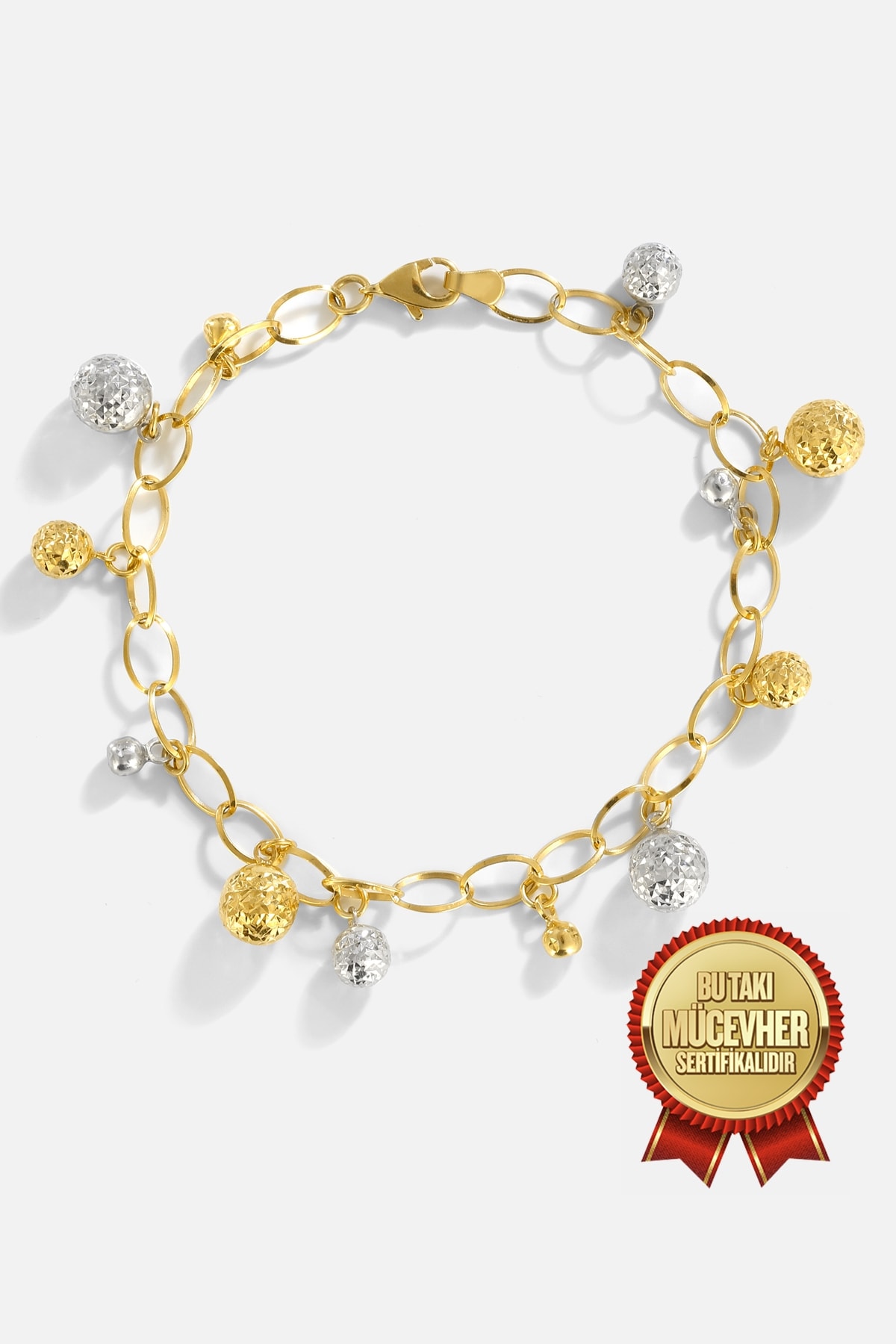 Mikron Altın Kaplama Gümüş Dorika Bileklik