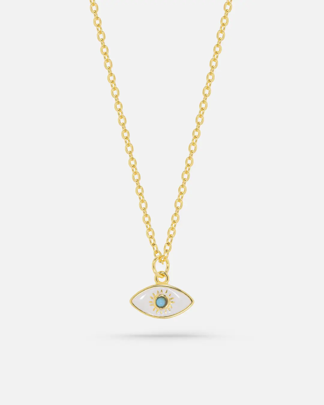 Enamel Silver Eye Necklace