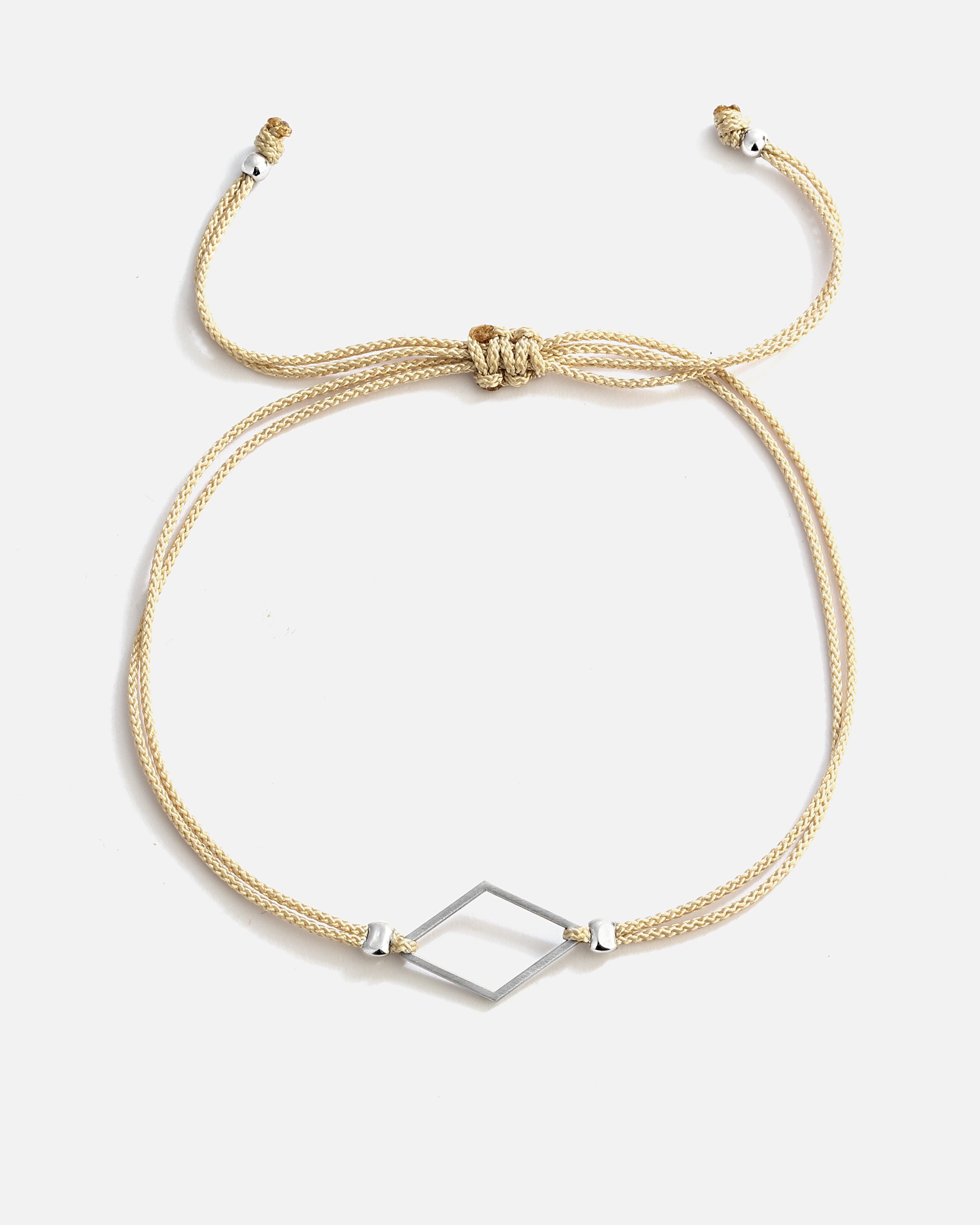 Bracelet Triangle en argent avec cordon