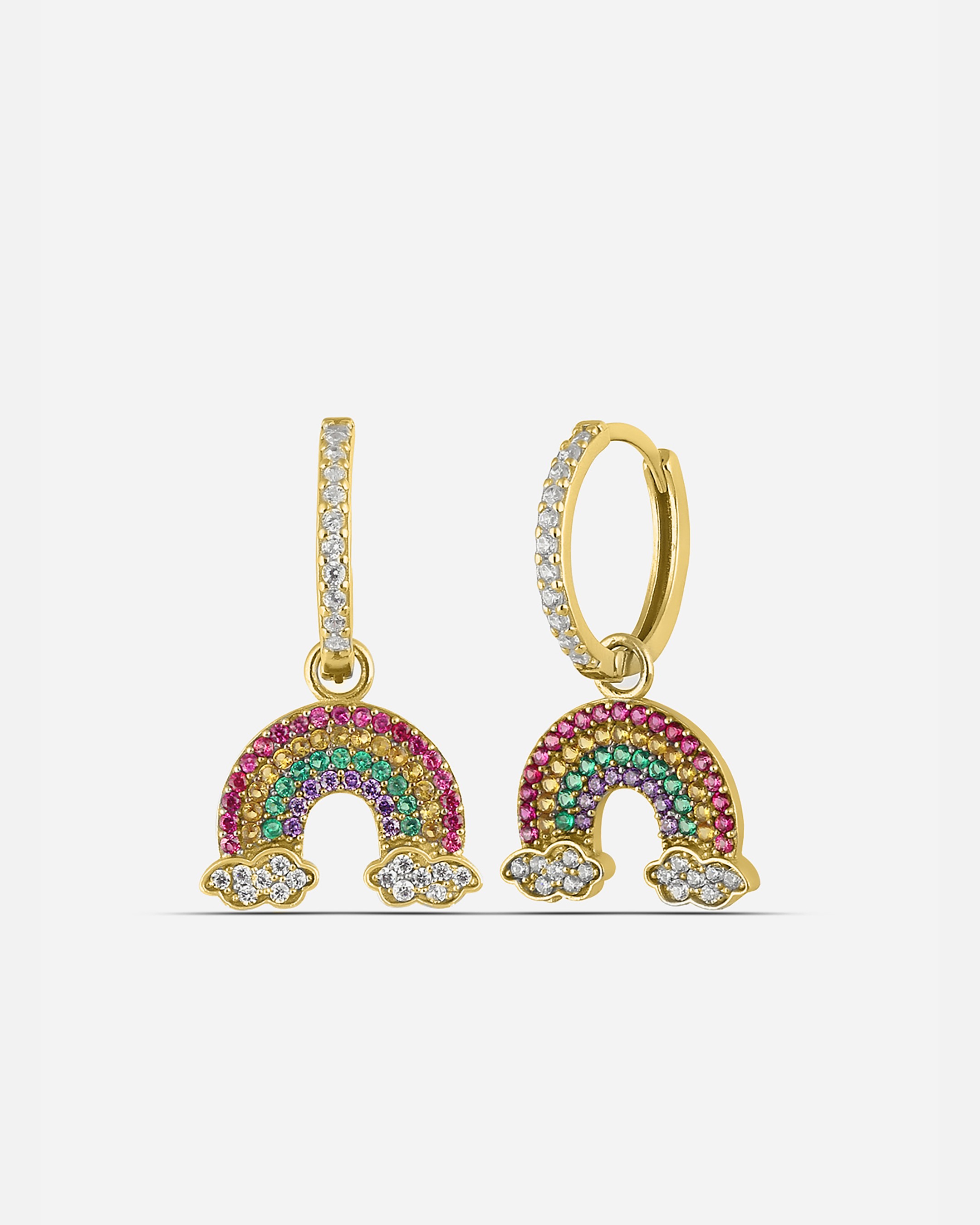 Silver Rainbow Earrings - Gold