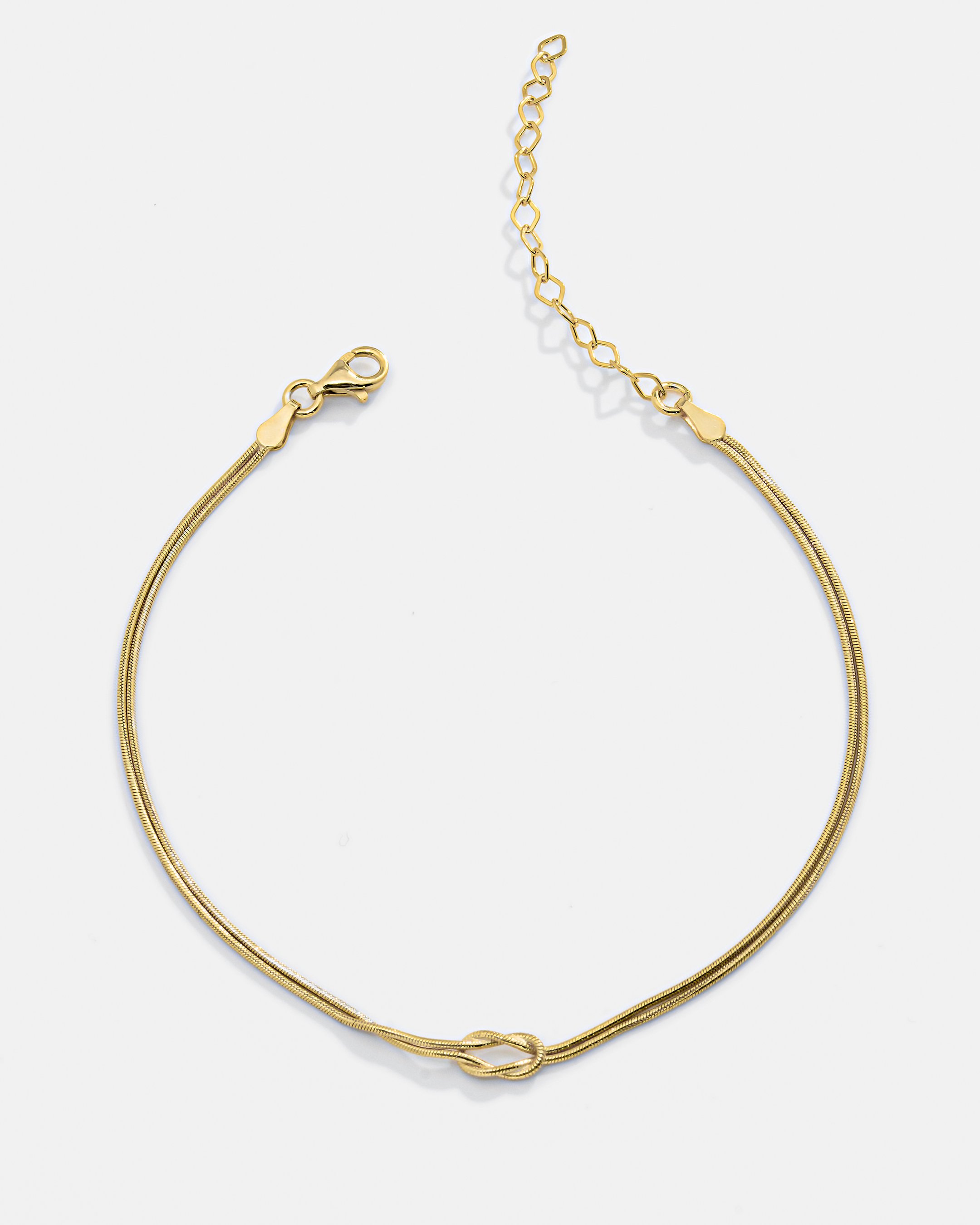 Silver Knot Anklet - Gold