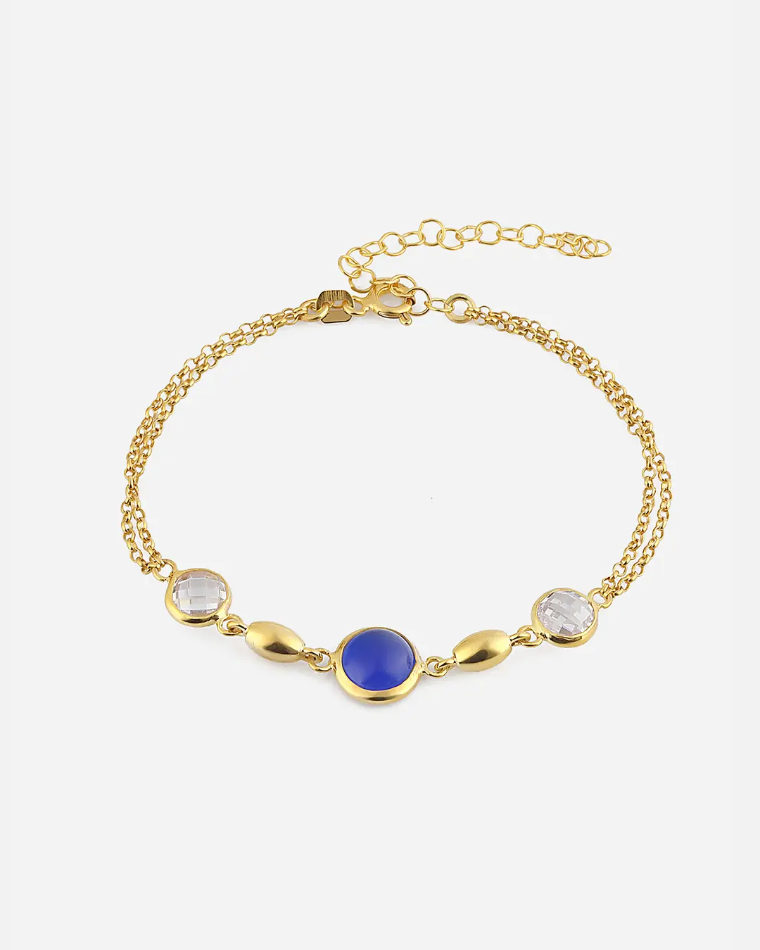 Lapis Stone-set Silver Bracelet