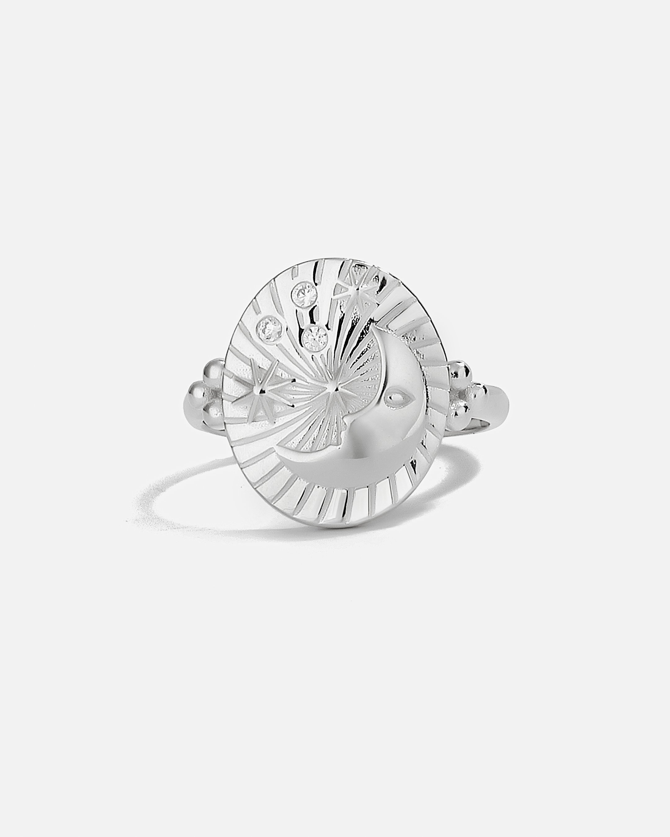 Design Silver Ring - White Gold