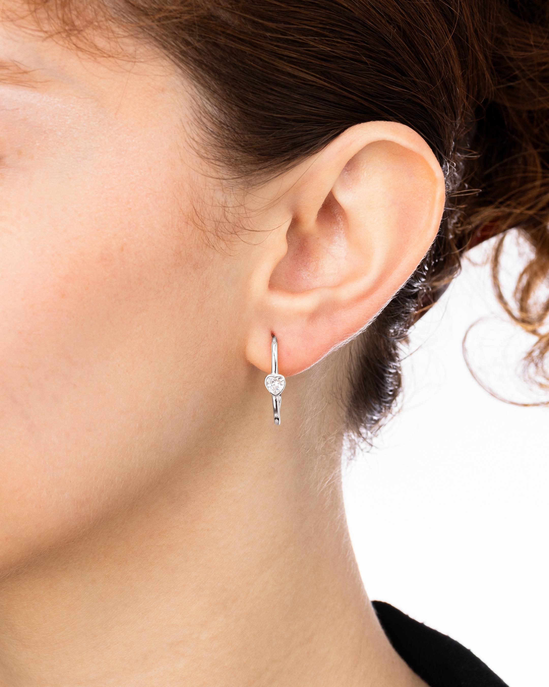 Boucles d'oreilles en argent - Or blanc