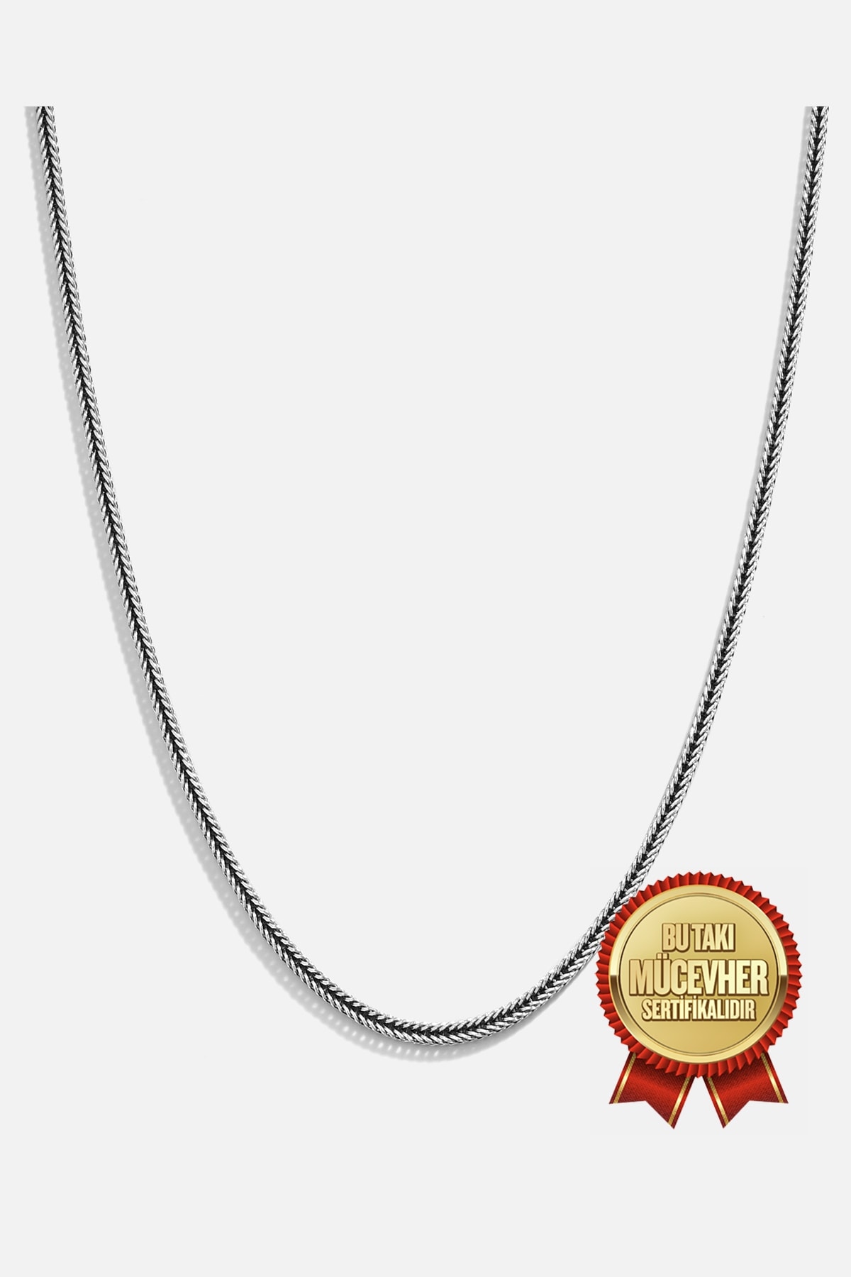 Gümüş Örme Erkek Zinciri - Erkek