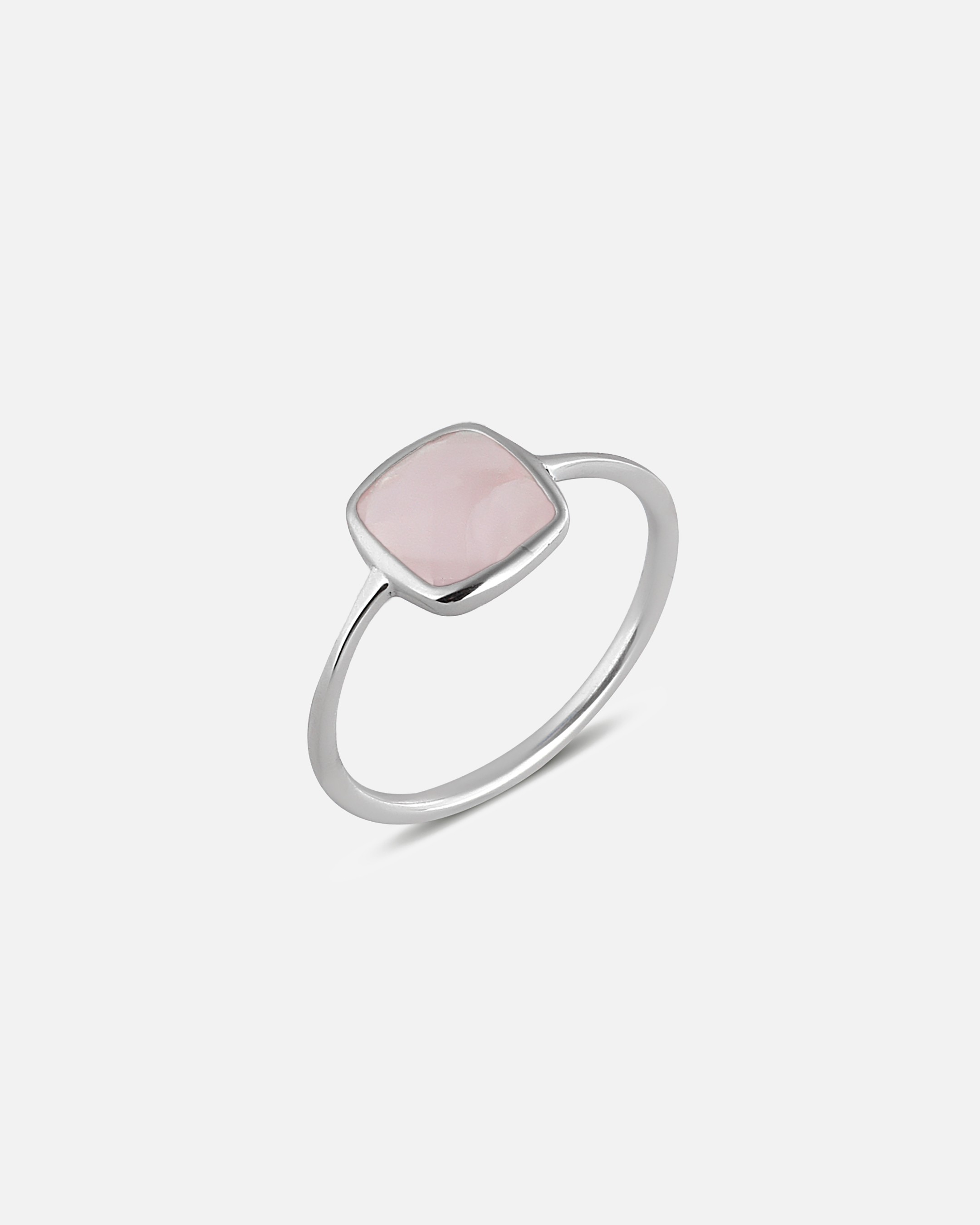 Pembe Quartz Taşlı Gümüş Yüzük