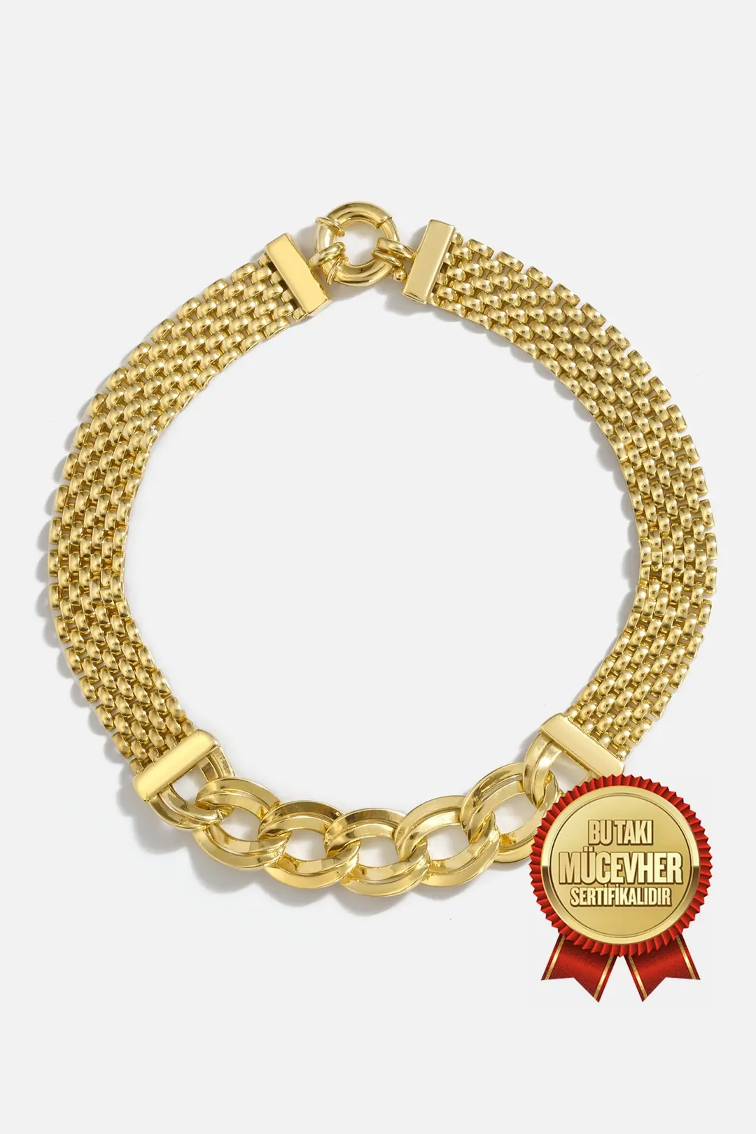 Mikron Gold Plated Silver Design Gourmette Bracelet