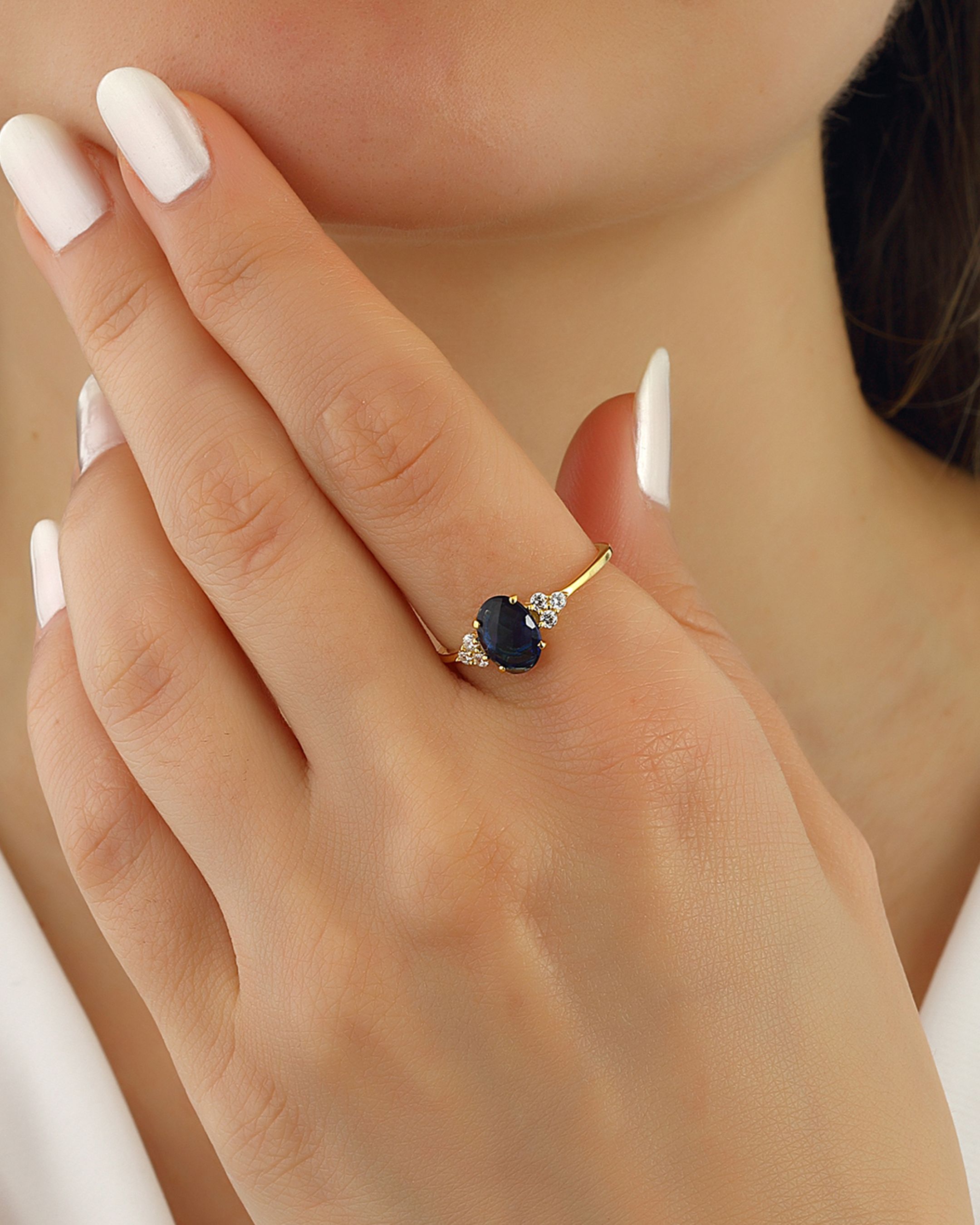 Silver Ring with Sapphire Stone