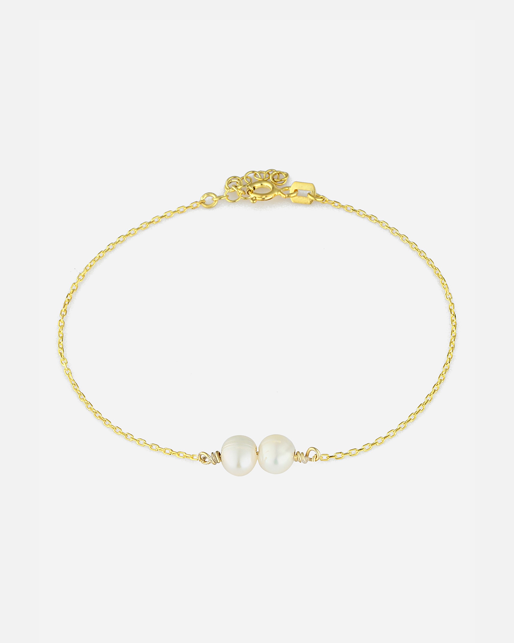 Silver Pearl Bracelet - Gold