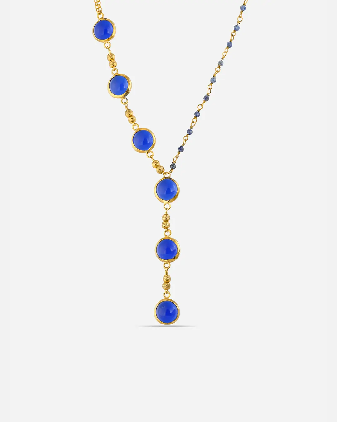 Lapis Stone-set Silver Necklace