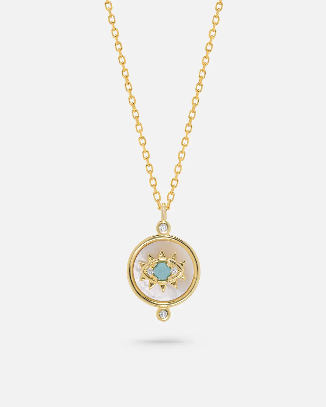 Mother-of-Pearl Stone-set Silver Necklace