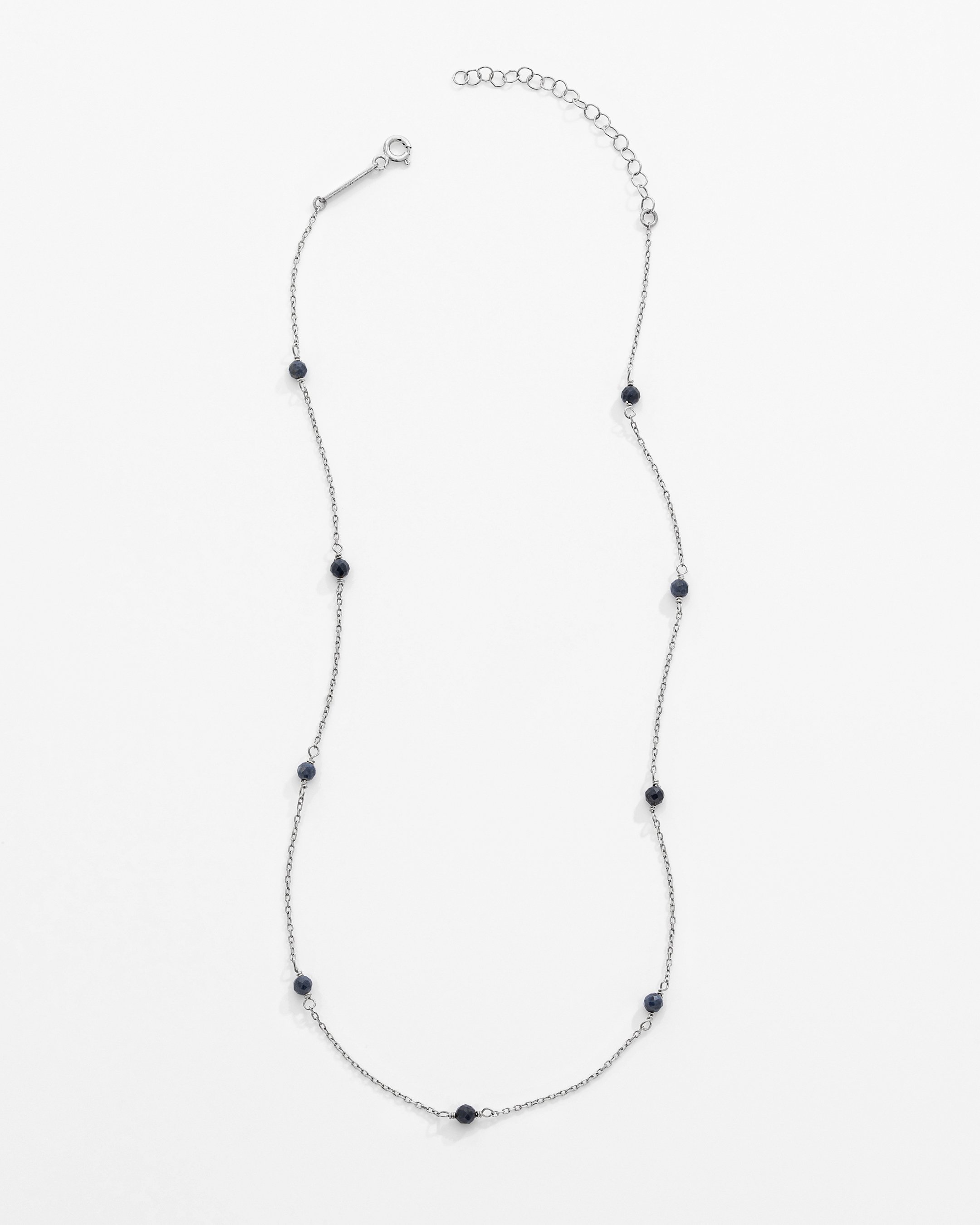 3.3 Carat Sapphire Silver Necklace - White Gold