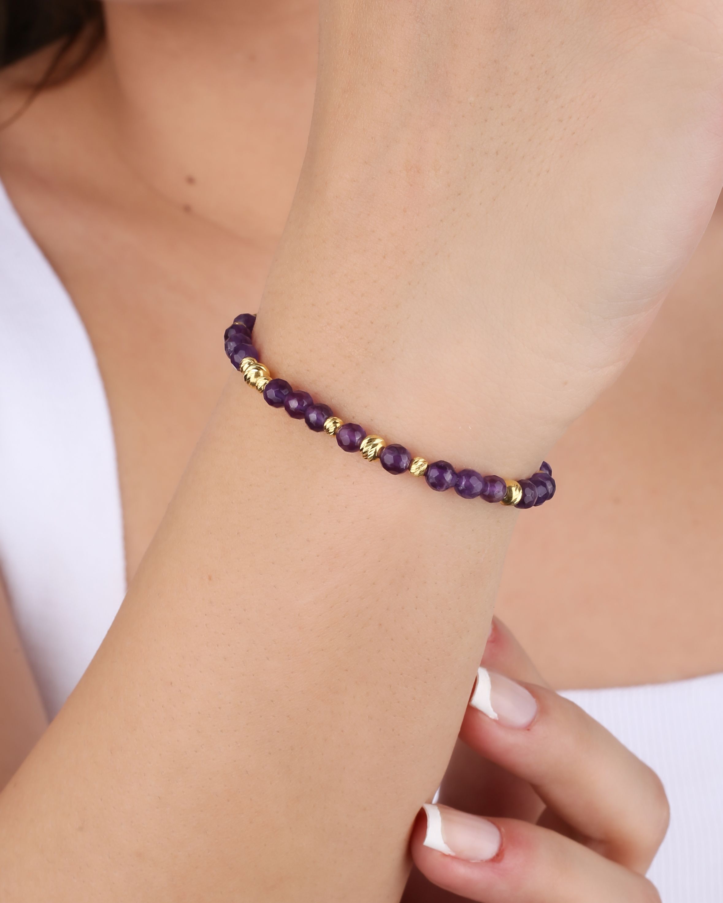 15.1 Carat Amethyst Silver Bracelet - Gold