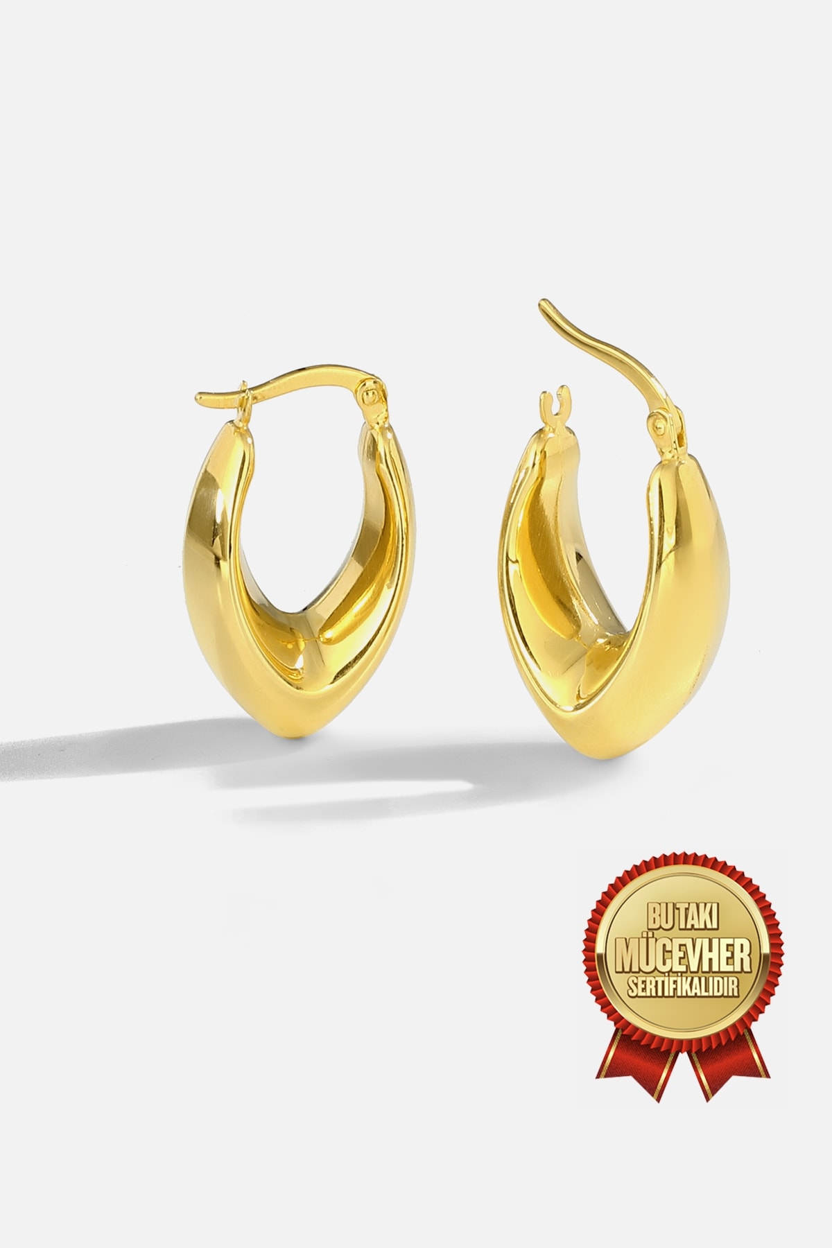 Mikron Altın Kaplama Gümüş Damla Küpe