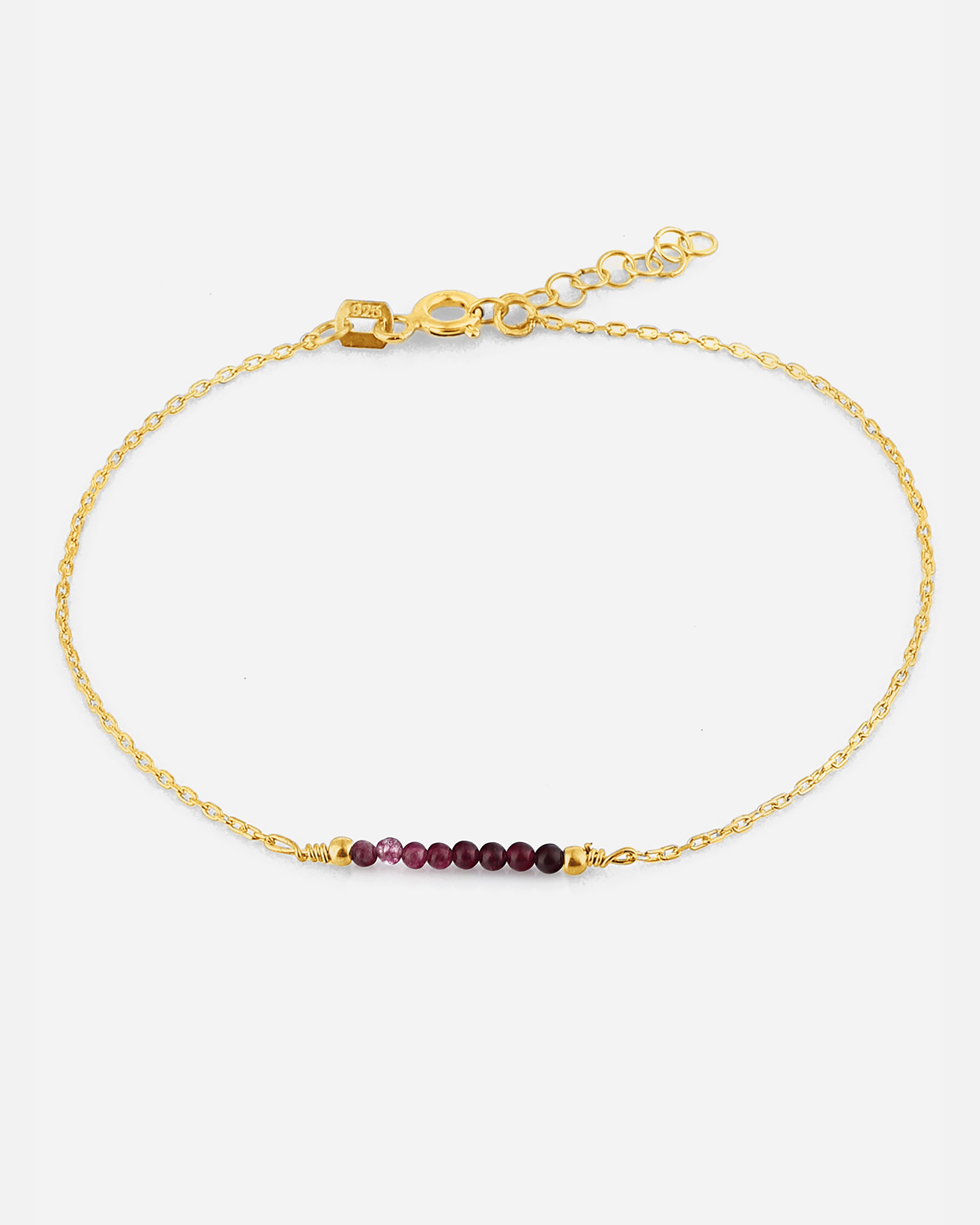 Silver Bracelet with Amethyst Stone - Gold