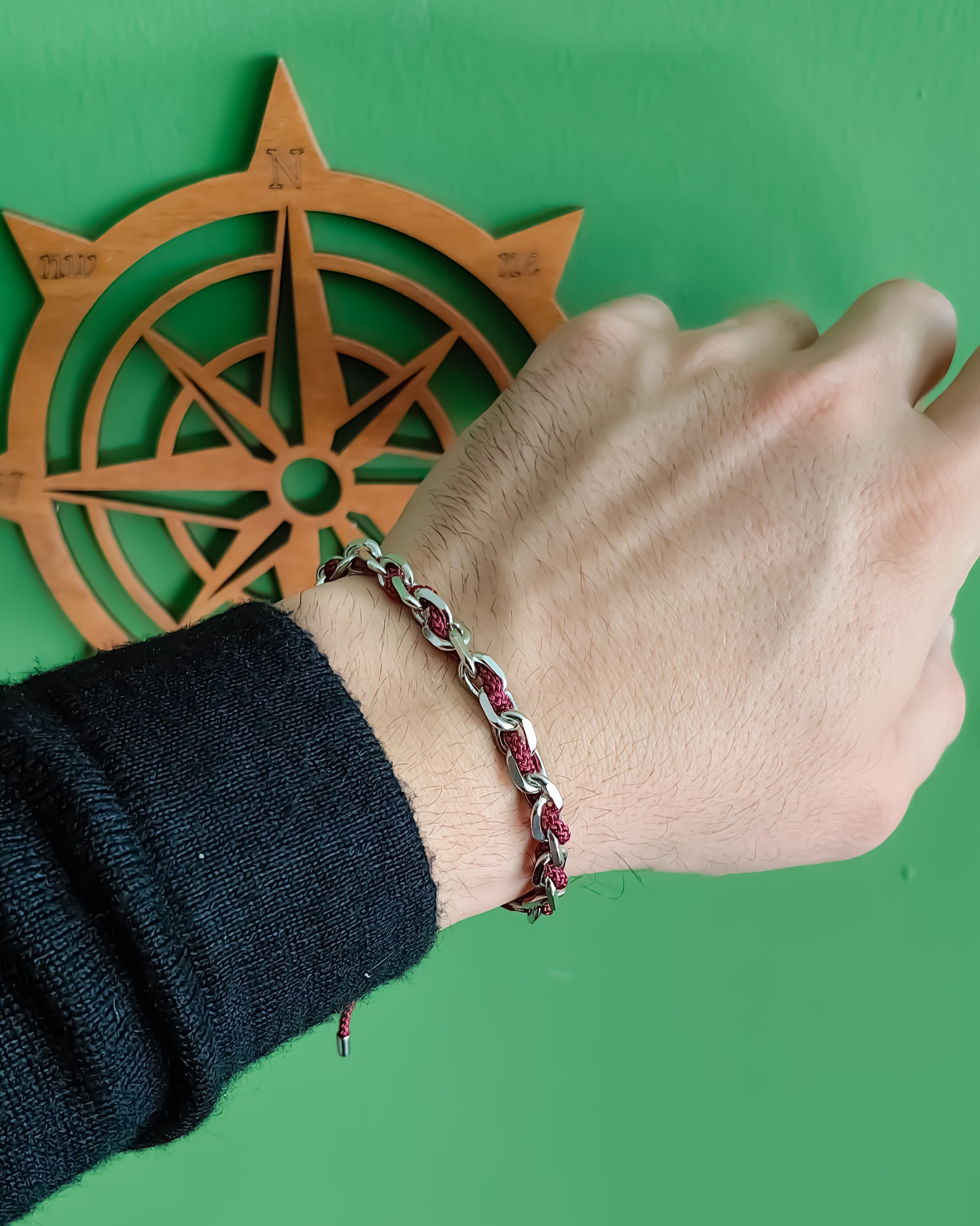 Bracelet en paracorde argent - Or blanc