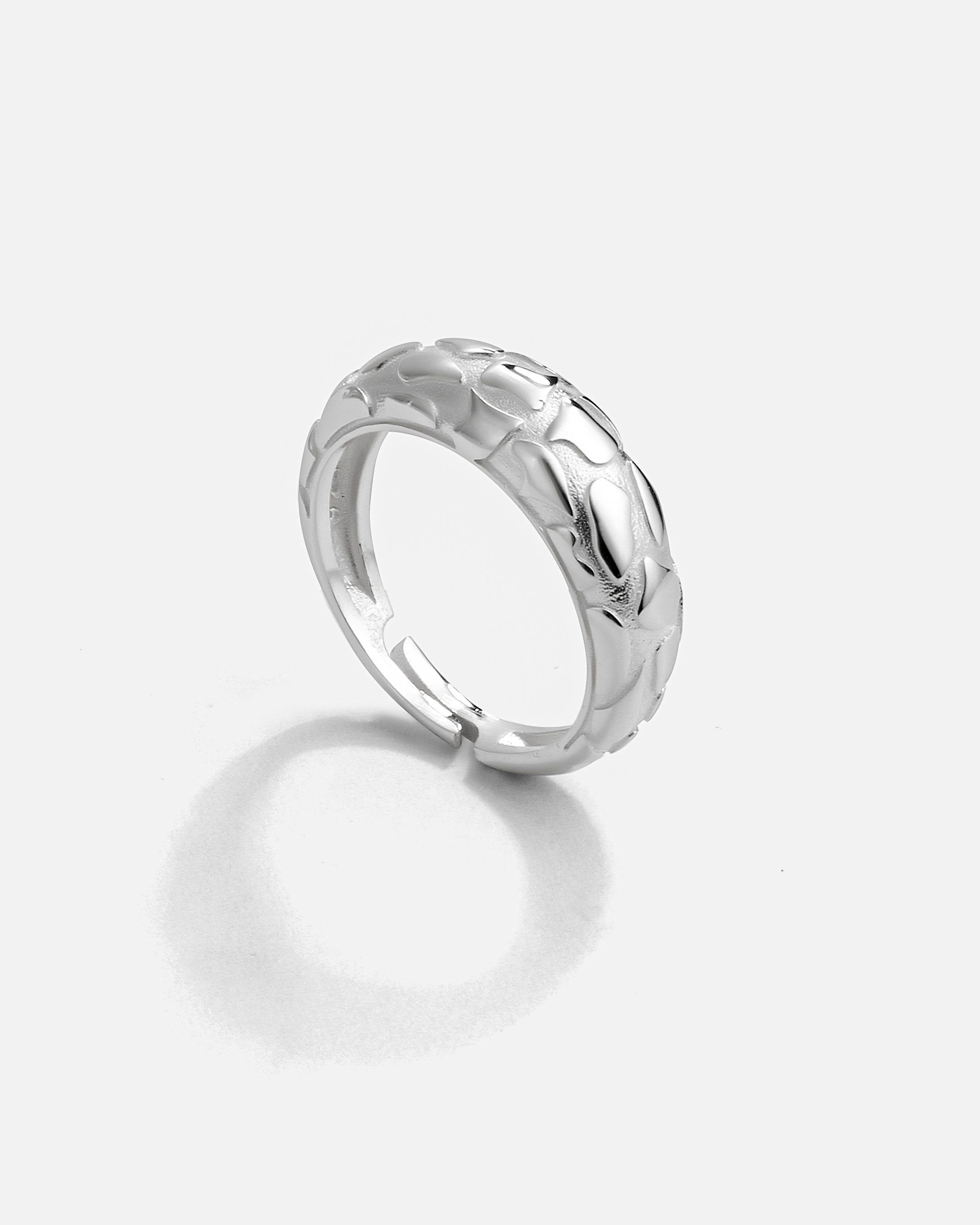 Design Silver Ring - White Gold