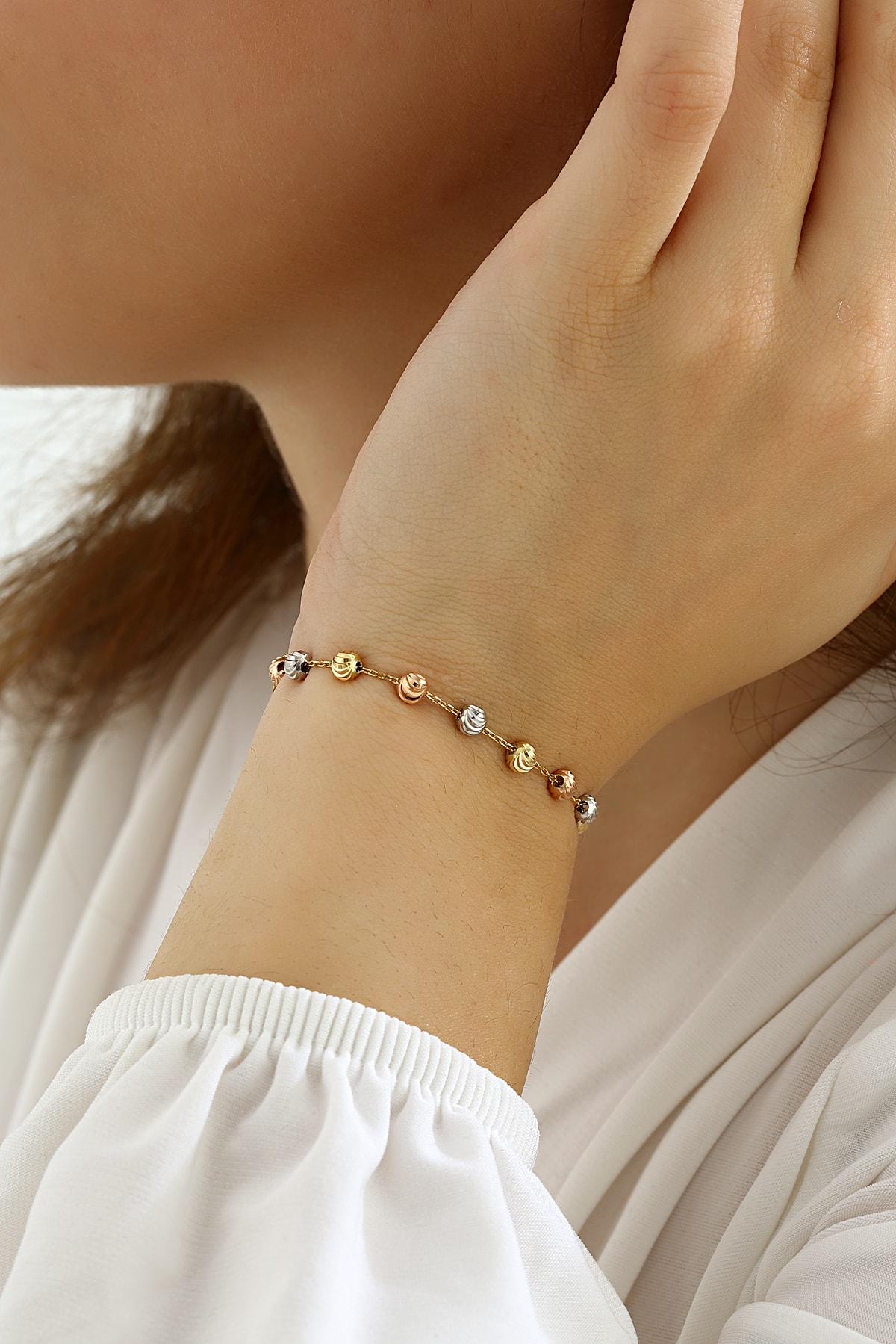 Mikron Altın Kaplama Gümüş Dorika Bileklik