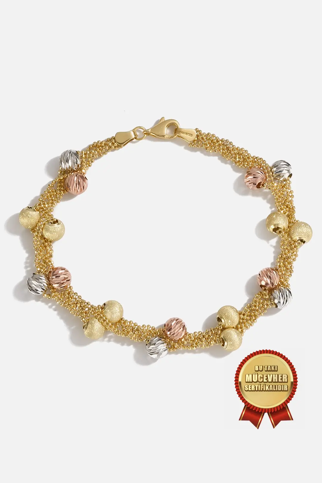 Mikron Gold Plated 925 K Silver Sarmal Dorica Bracelet